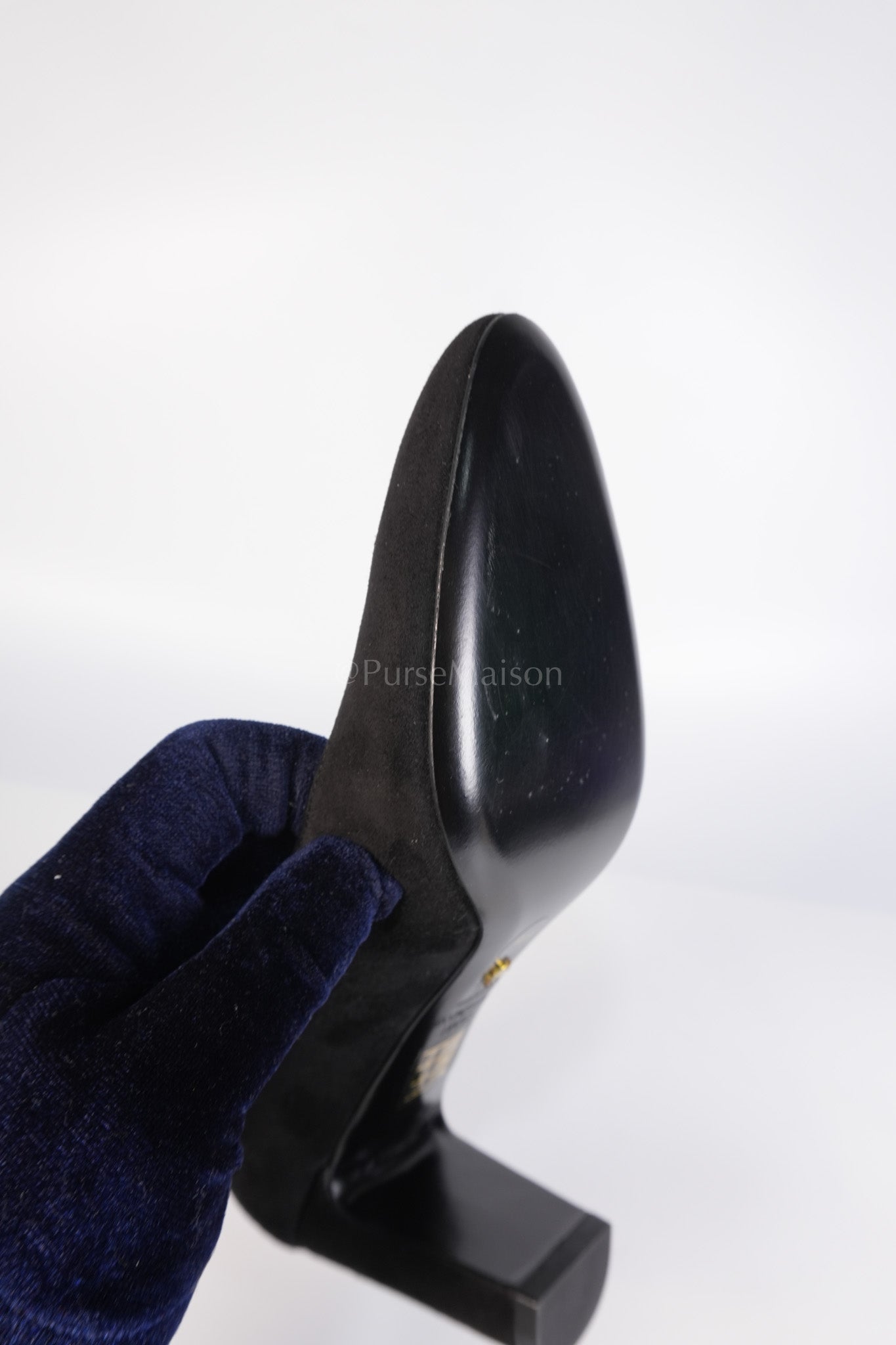 Black Suede Pumps Size 37 EU(23.5cm) | Purse Maison Luxury Bags Shop