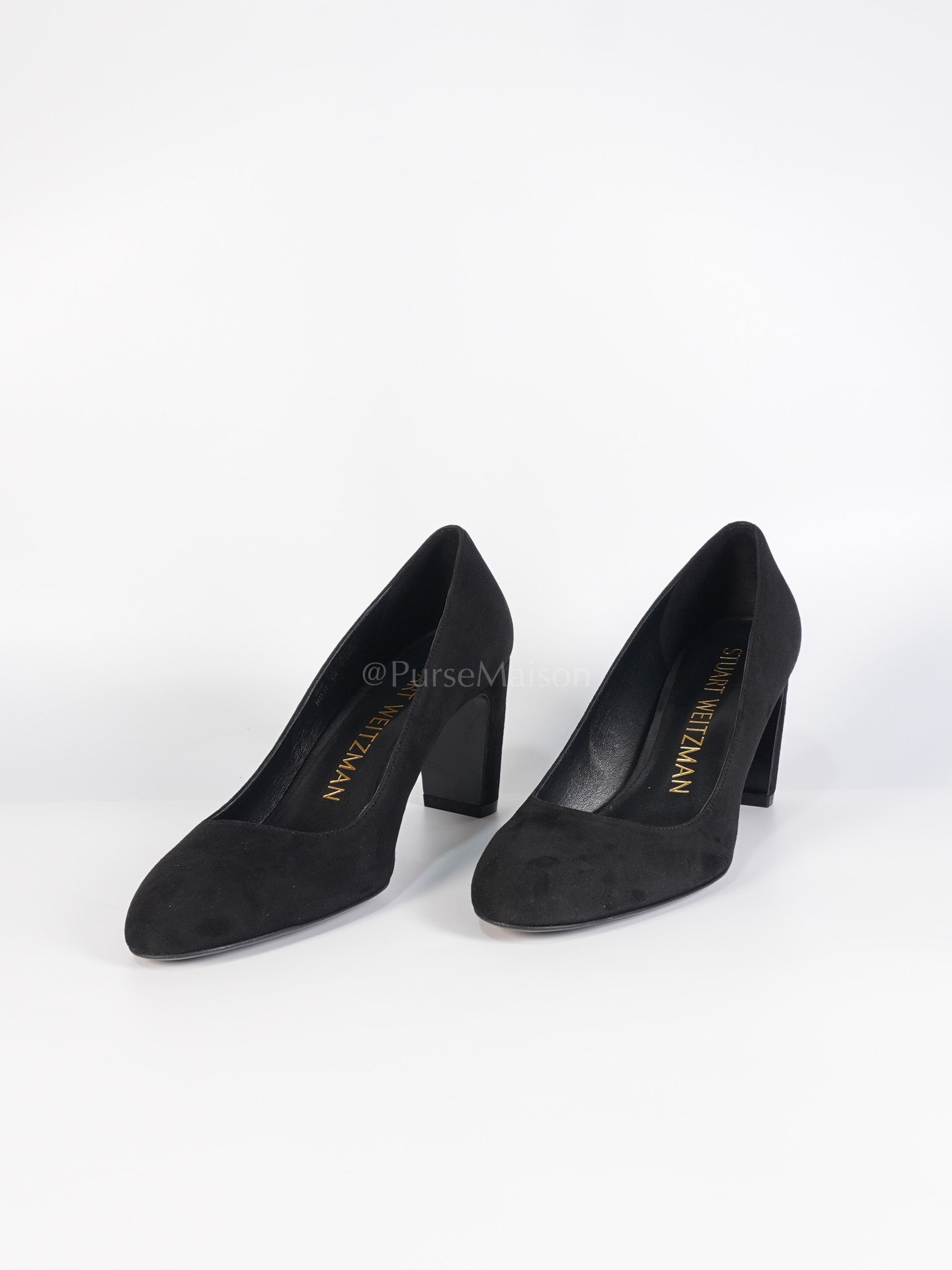 Black Suede Pumps Size 37 EU(23.5cm) | Purse Maison Luxury Bags Shop