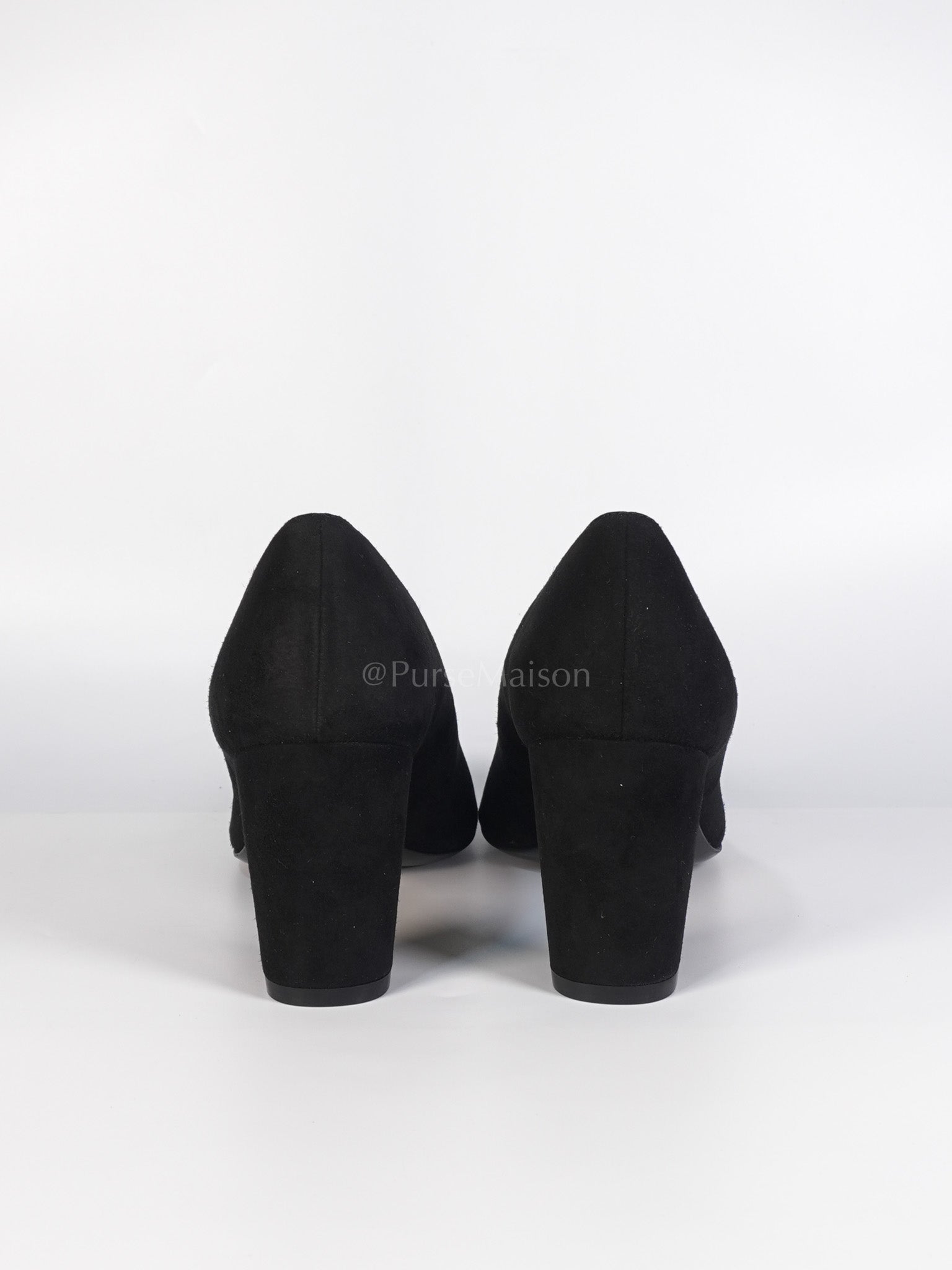 Black Suede Pumps Size 37 EU(23.5cm) | Purse Maison Luxury Bags Shop