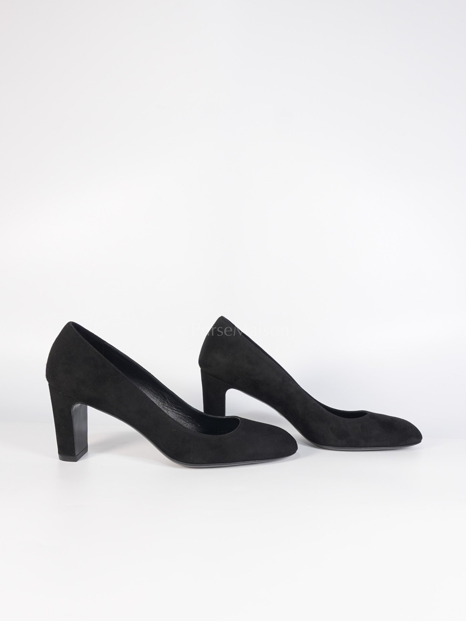 Black Suede Pumps Size 37 EU(23.5cm) | Purse Maison Luxury Bags Shop