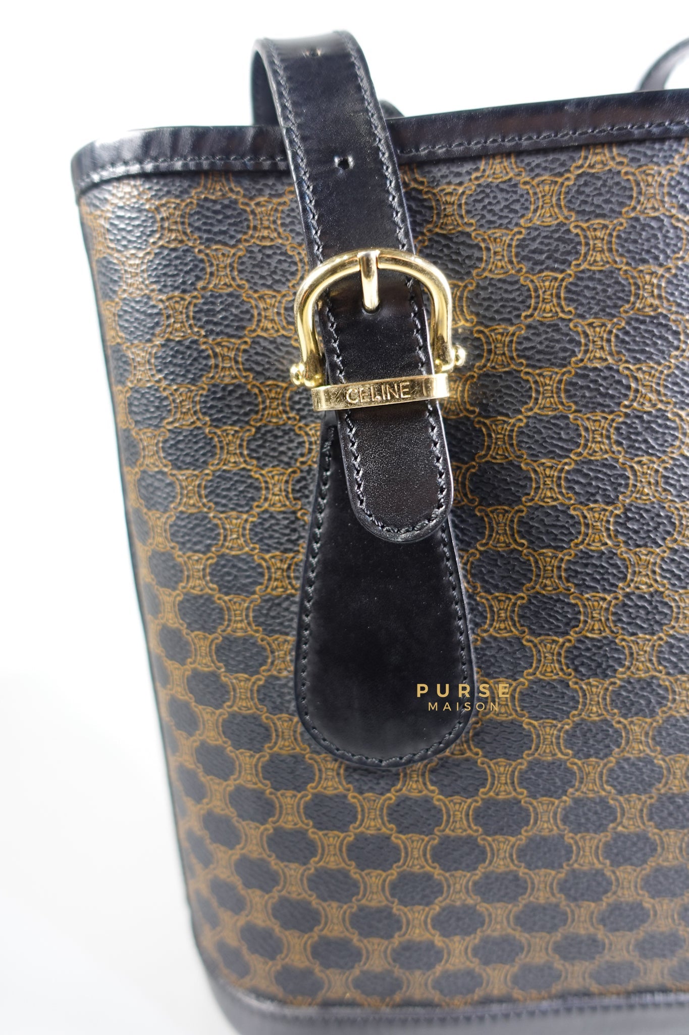 Black Triomphe Monogram Canvas Bucket Bag | Purse Maison Luxury Bags Shop