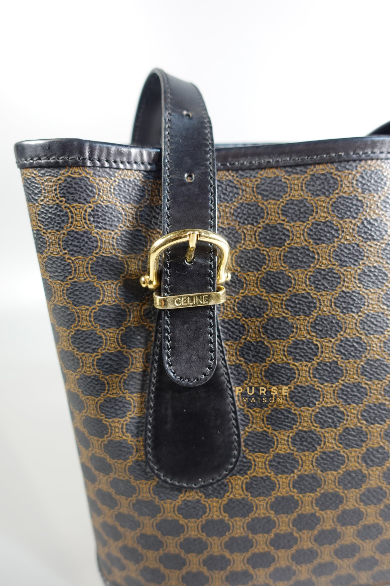 Black Triomphe Monogram Canvas Bucket Bag | Purse Maison Luxury Bags Shop