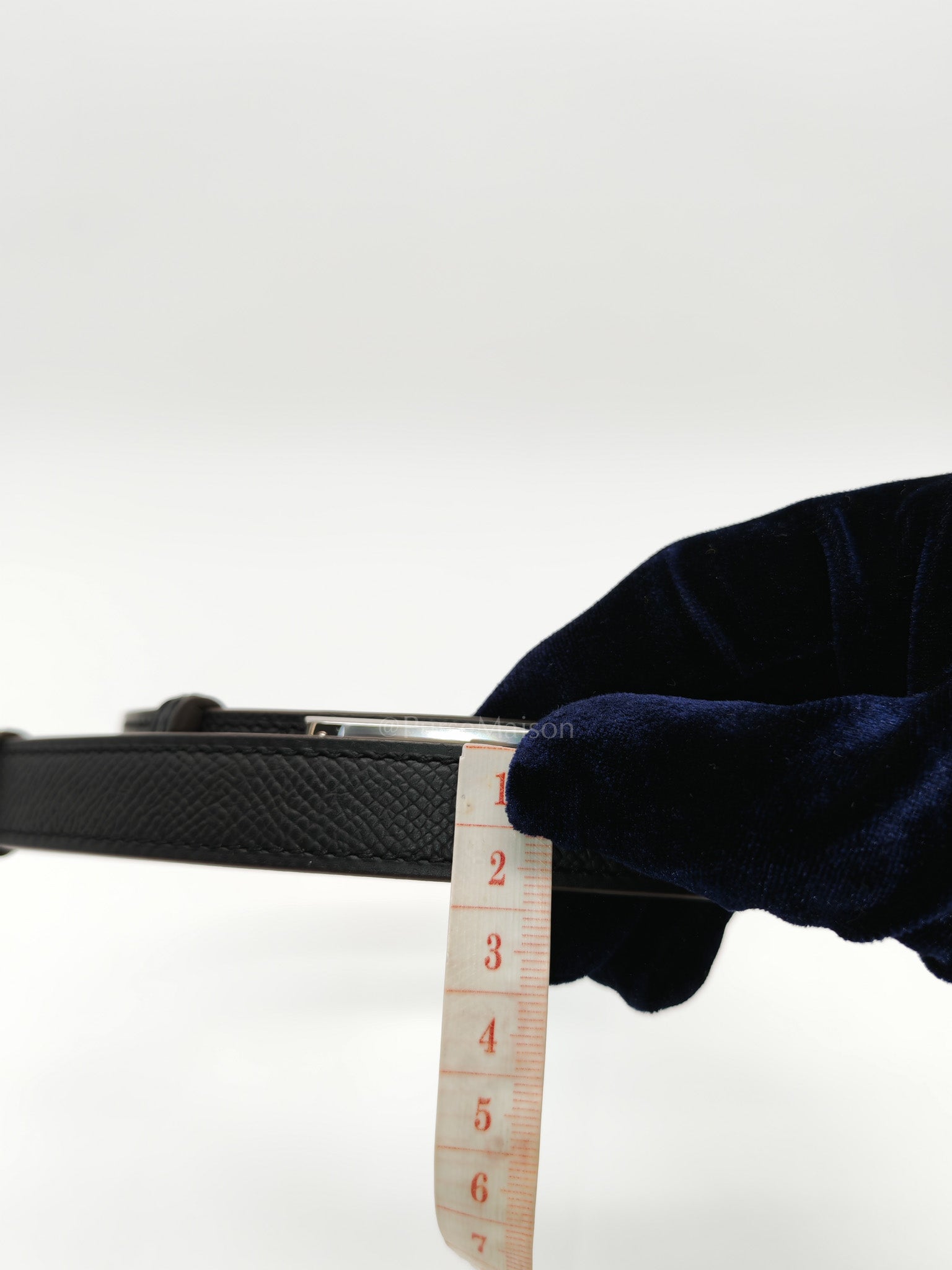 Kelly Belt in Black Epsom Leather & Palladium Hardware Stamp G(2026)
