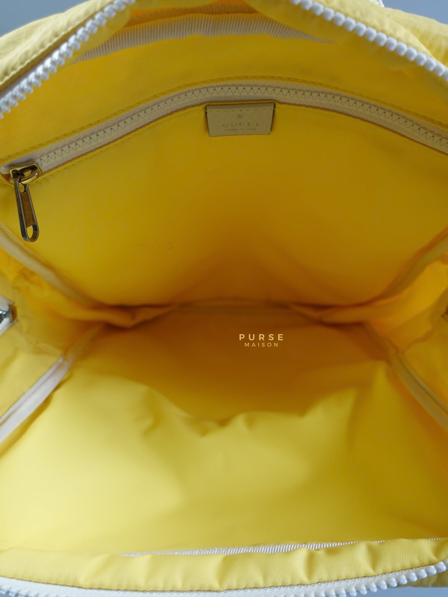 Blind for Love Interlocking GG Logo Yellow Backpack | Purse Maison Luxury Bags Shop