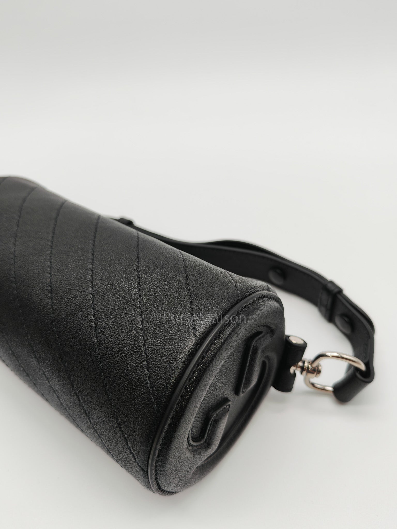 Blondie Mini Barrel Bag in Black Calfskin Leather Shoulder Bag | Purse Maison Luxury Bags Shop