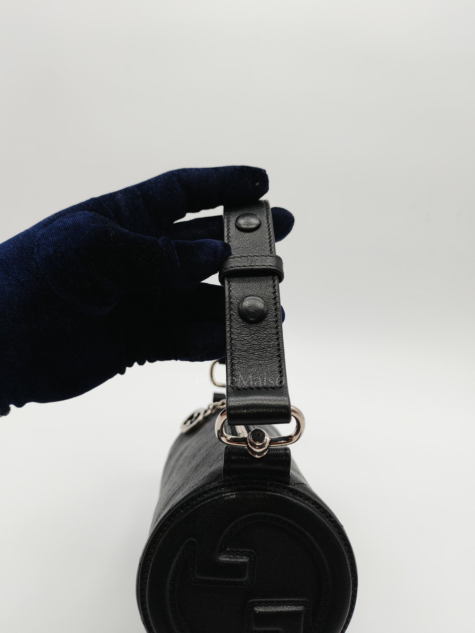 Blondie Mini Barrel Bag in Black Calfskin Leather Shoulder Bag | Purse Maison Luxury Bags Shop