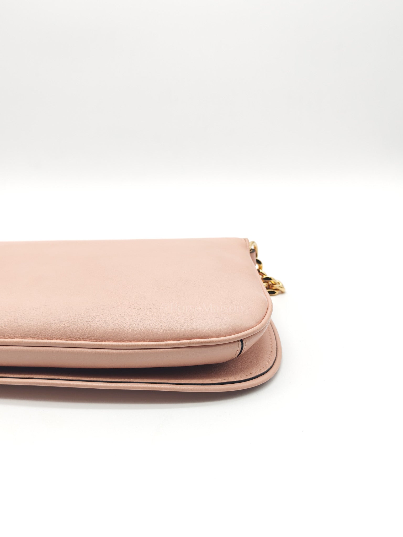 Blondie Shoulder Bag in Powder Pink Interlocking G Emblem Calfskin Leather | Purse Maison Luxury Bags Shop