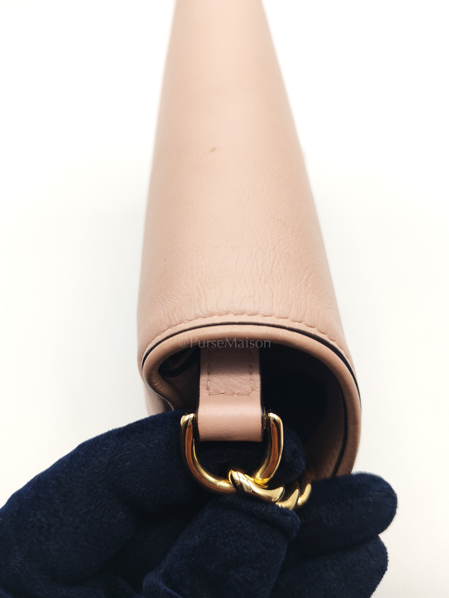Blondie Shoulder Bag in Powder Pink Interlocking G Emblem Calfskin Leather | Purse Maison Luxury Bags Shop