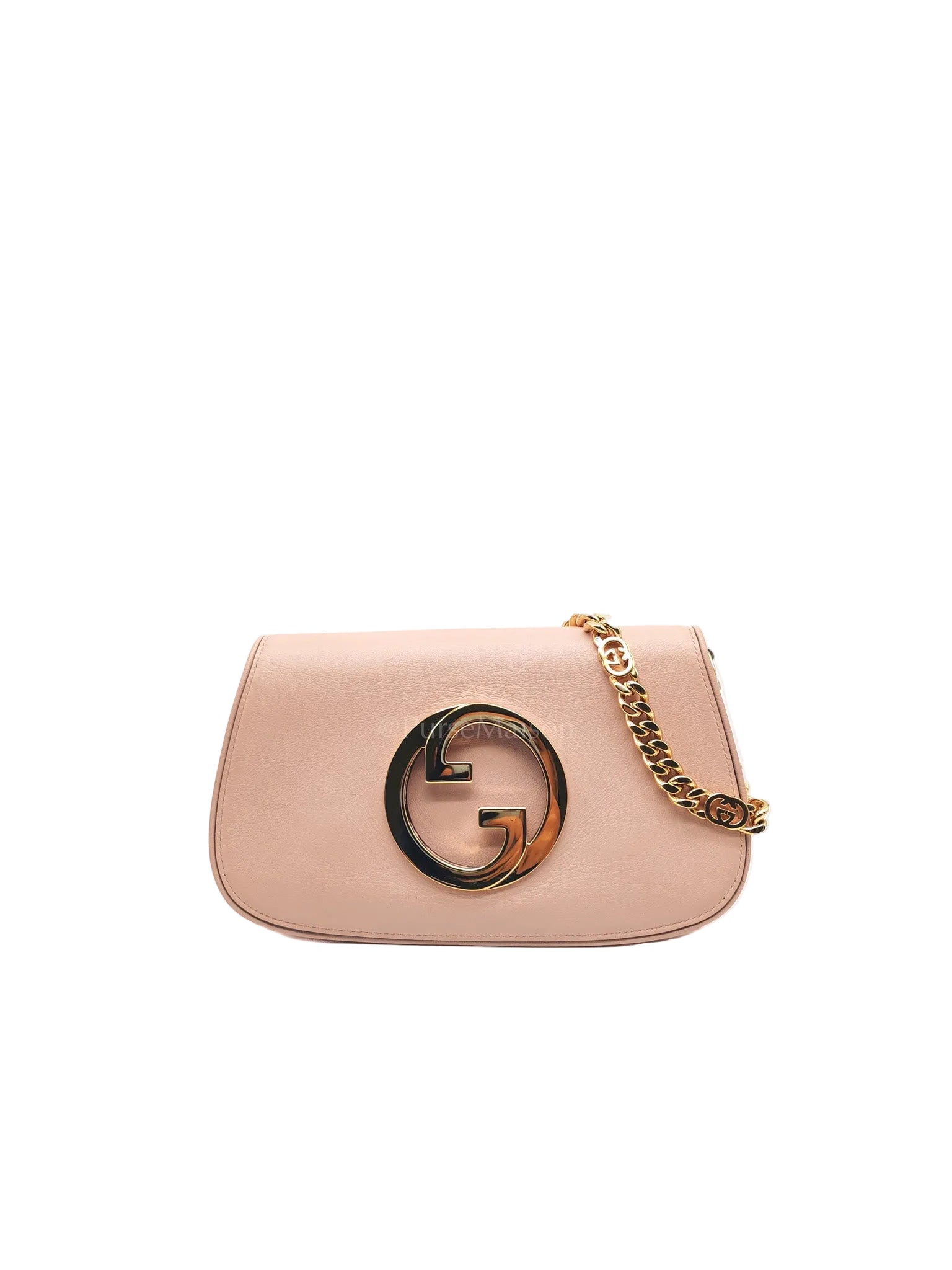 Blondie Shoulder Bag in Powder Pink Interlocking G Emblem Calfskin Leather | Purse Maison Luxury Bags Shop