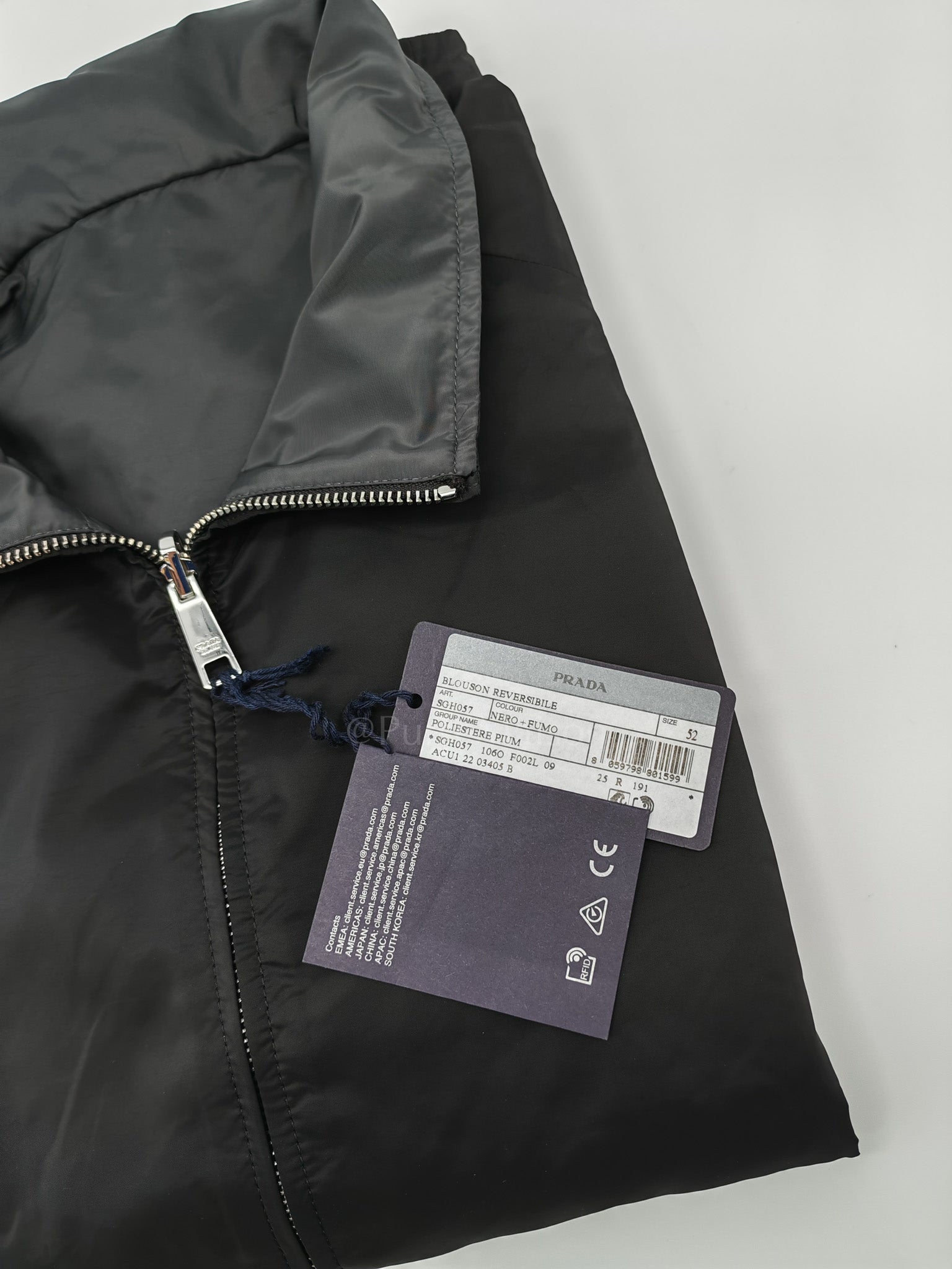 Blouson Reversible Black Nylon Jacket Size 52 | Purse Maison Luxury Bags Shop