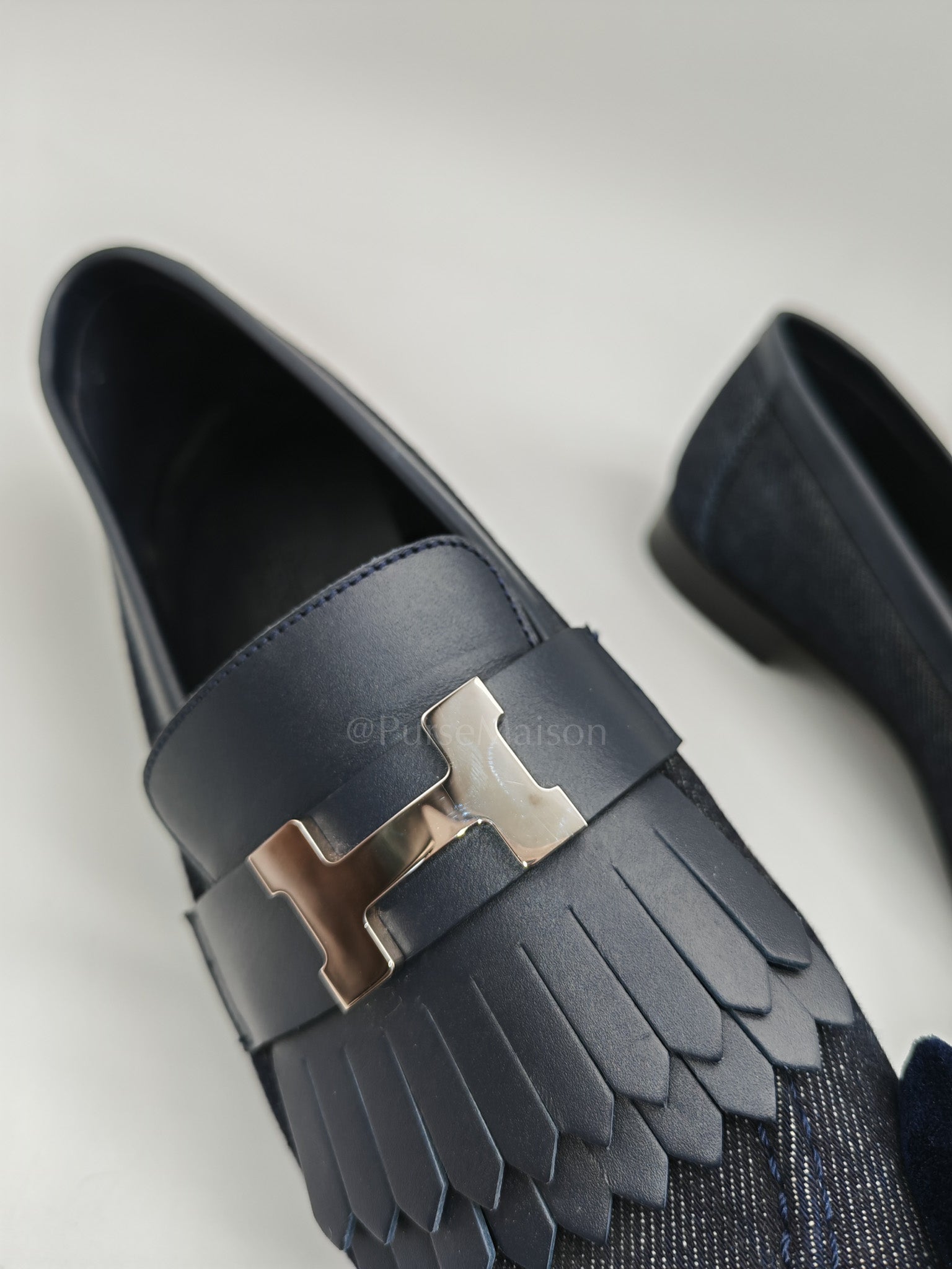 Blue Royale Denim Loafer Size 37 EU (25cm) | Purse Maison Luxury Bags Shop