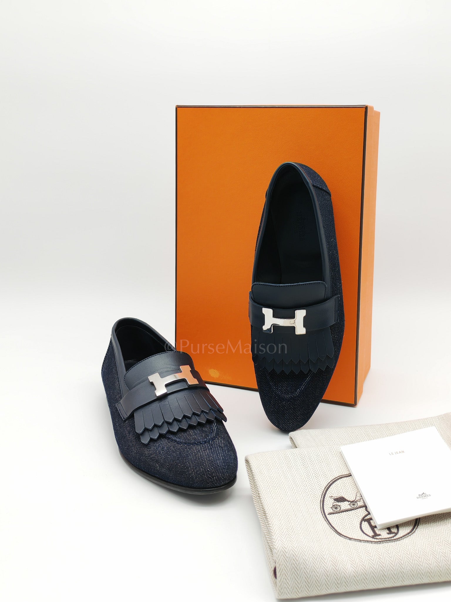 Blue Royale Denim Loafer Size 37 EU (25cm) | Purse Maison Luxury Bags Shop