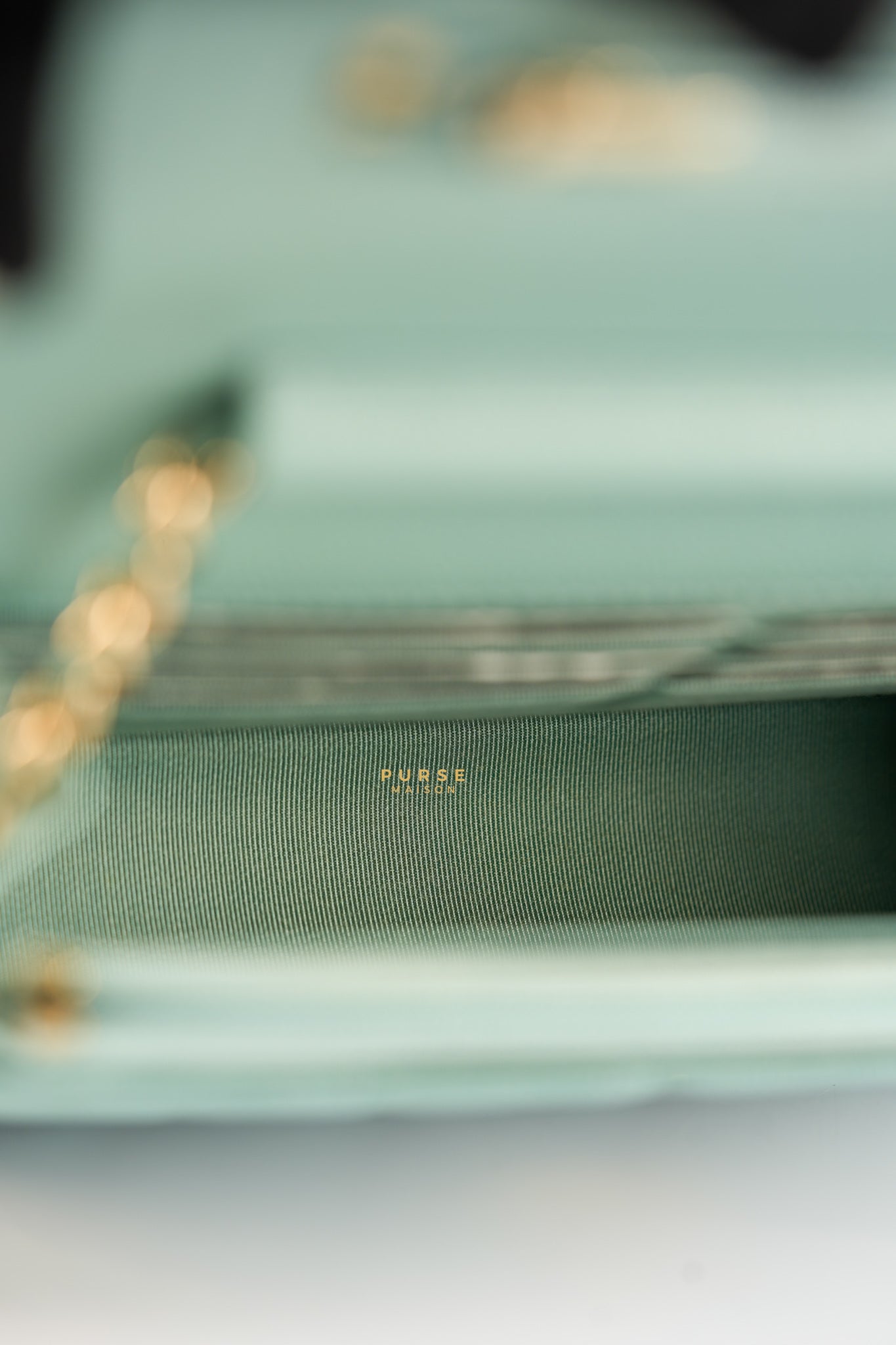 Blue Wallet on Chain (WOC) in Caviar Leather Silver Hardware Series 29 | Purse Maison Luxury Bags Shop