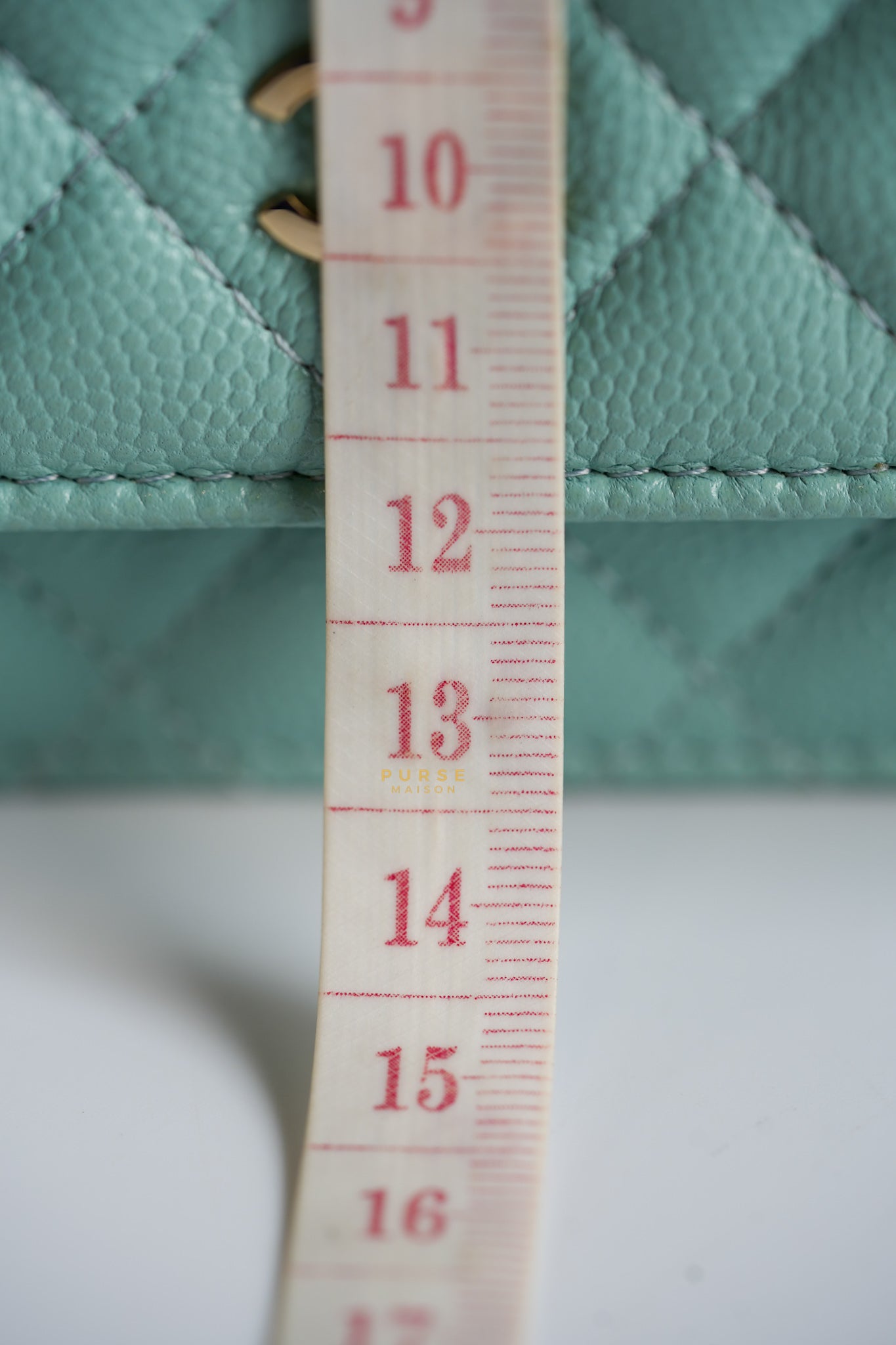 Blue Wallet on Chain (WOC) in Caviar Leather Silver Hardware Series 29 | Purse Maison Luxury Bags Shop