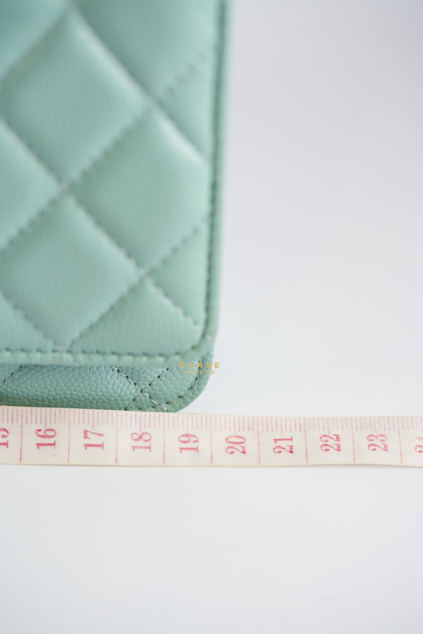 Blue Wallet on Chain (WOC) in Caviar Leather Silver Hardware Series 29 | Purse Maison Luxury Bags Shop