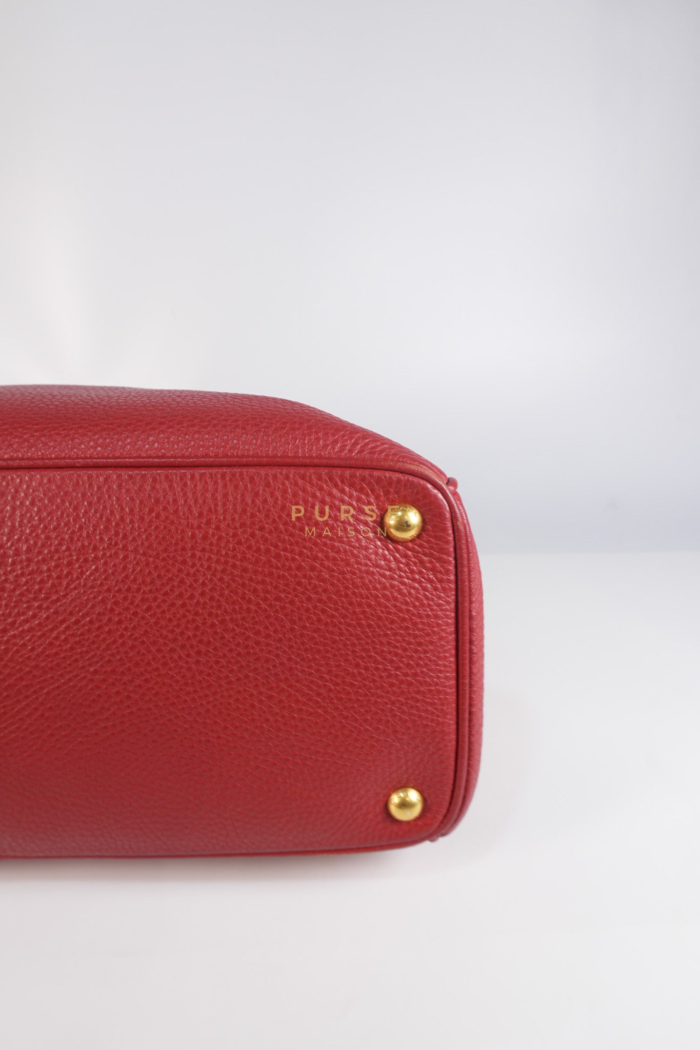 BN2423 Vitello Daino Rosso Leather Top Handle Bag | Purse Maison Luxury Bags Shop