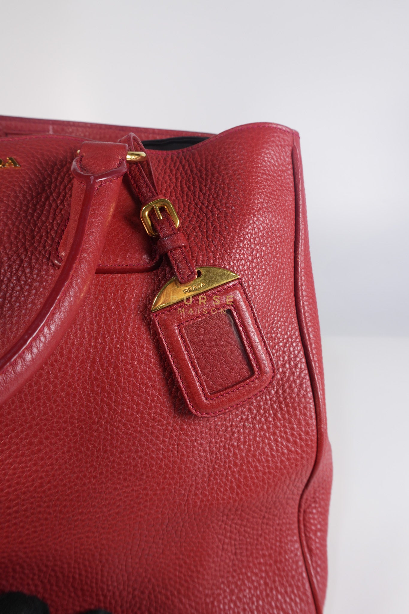 BN2423 Vitello Daino Rosso Leather Top Handle Bag | Purse Maison Luxury Bags Shop