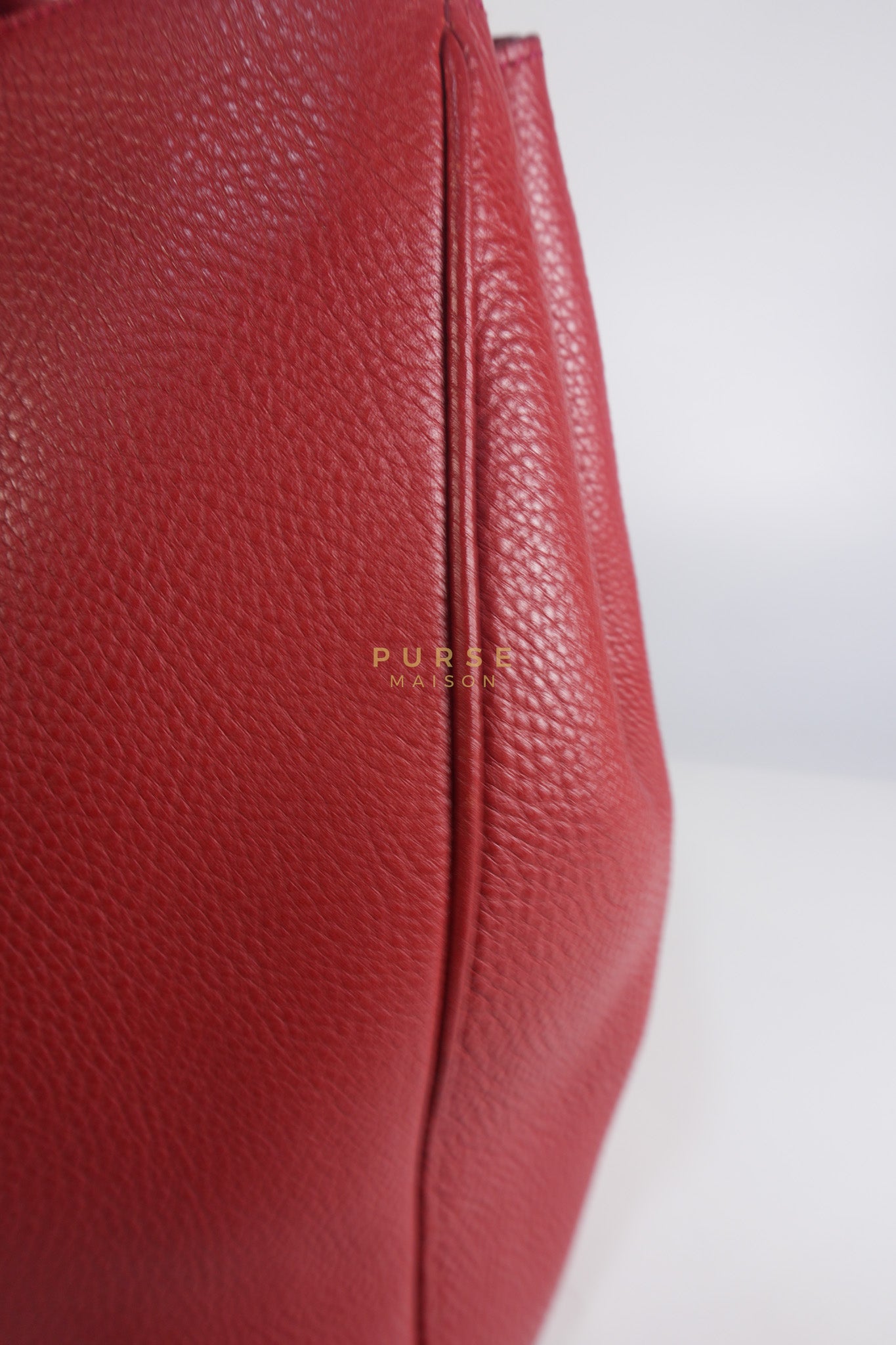 BN2423 Vitello Daino Rosso Leather Top Handle Bag | Purse Maison Luxury Bags Shop
