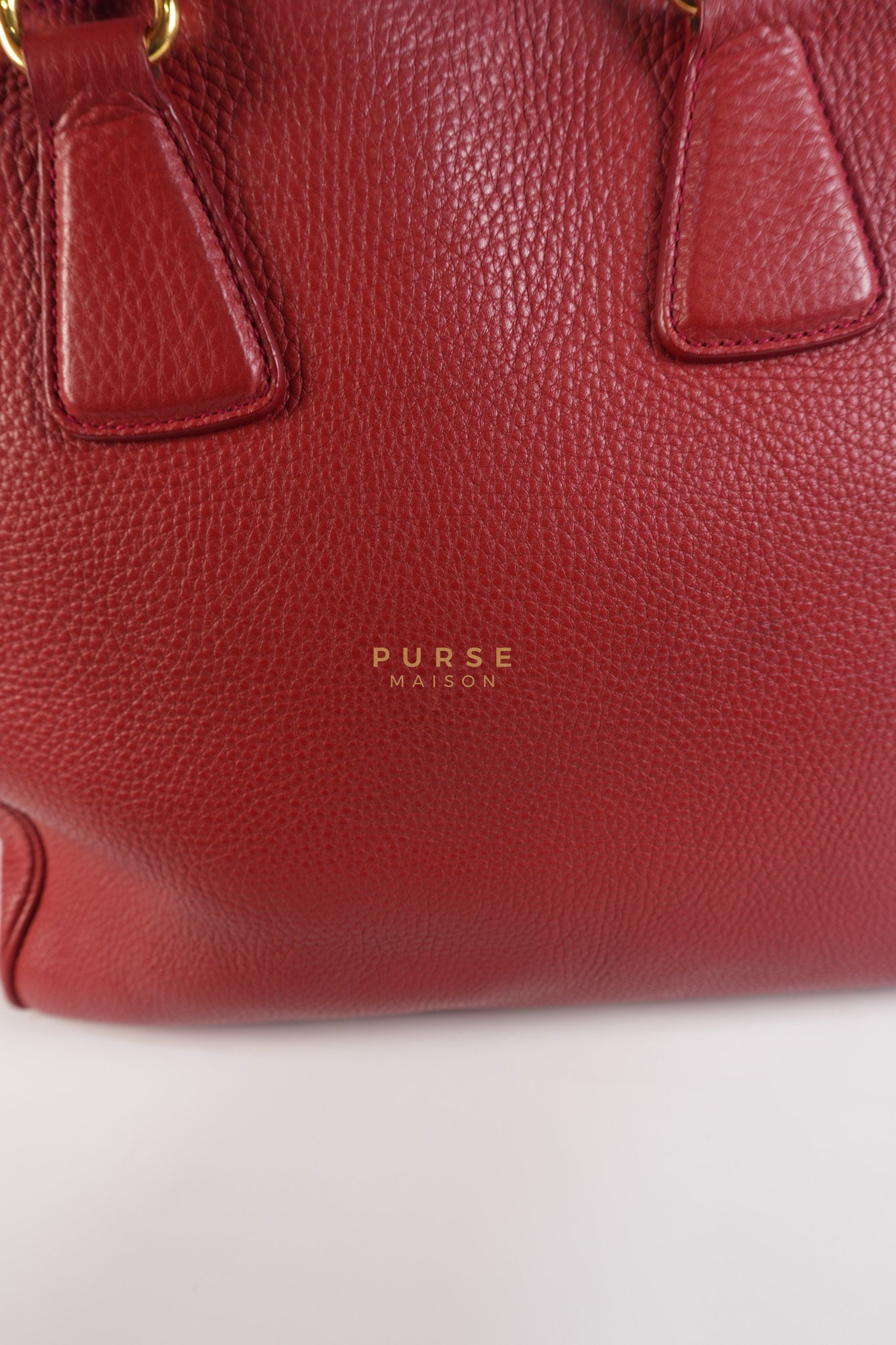 BN2423 Vitello Daino Rosso Leather Top Handle Bag | Purse Maison Luxury Bags Shop