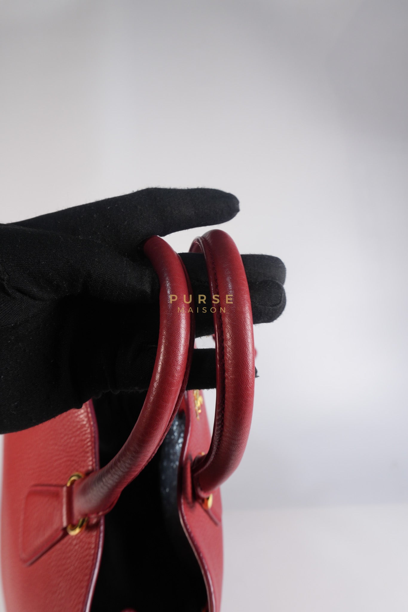 BN2423 Vitello Daino Rosso Leather Top Handle Bag | Purse Maison Luxury Bags Shop