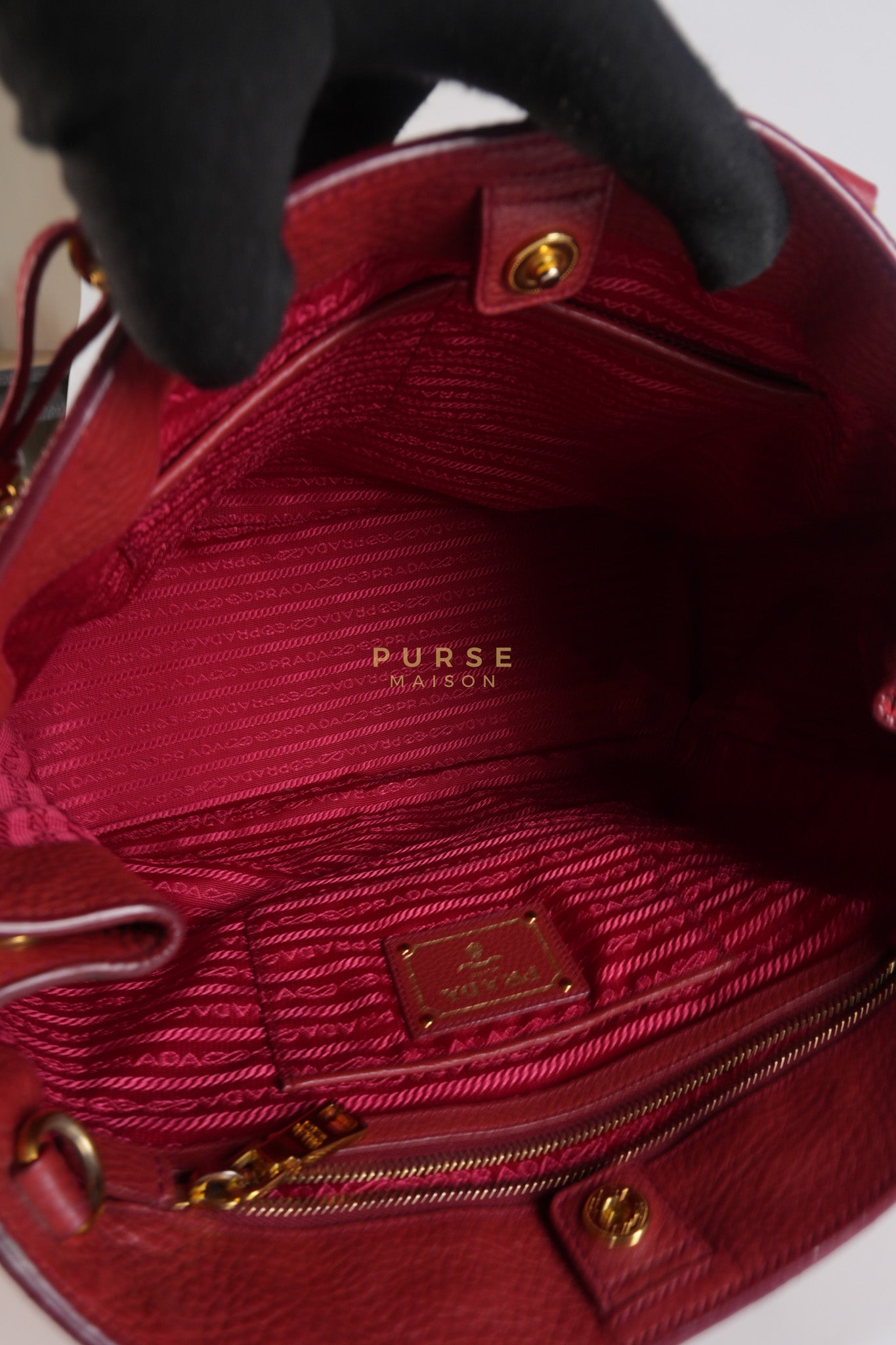 BN2423 Vitello Daino Rosso Leather Top Handle Bag | Purse Maison Luxury Bags Shop