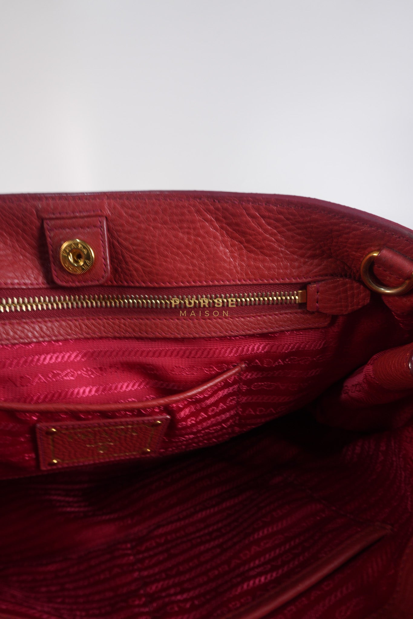 BN2423 Vitello Daino Rosso Leather Top Handle Bag | Purse Maison Luxury Bags Shop