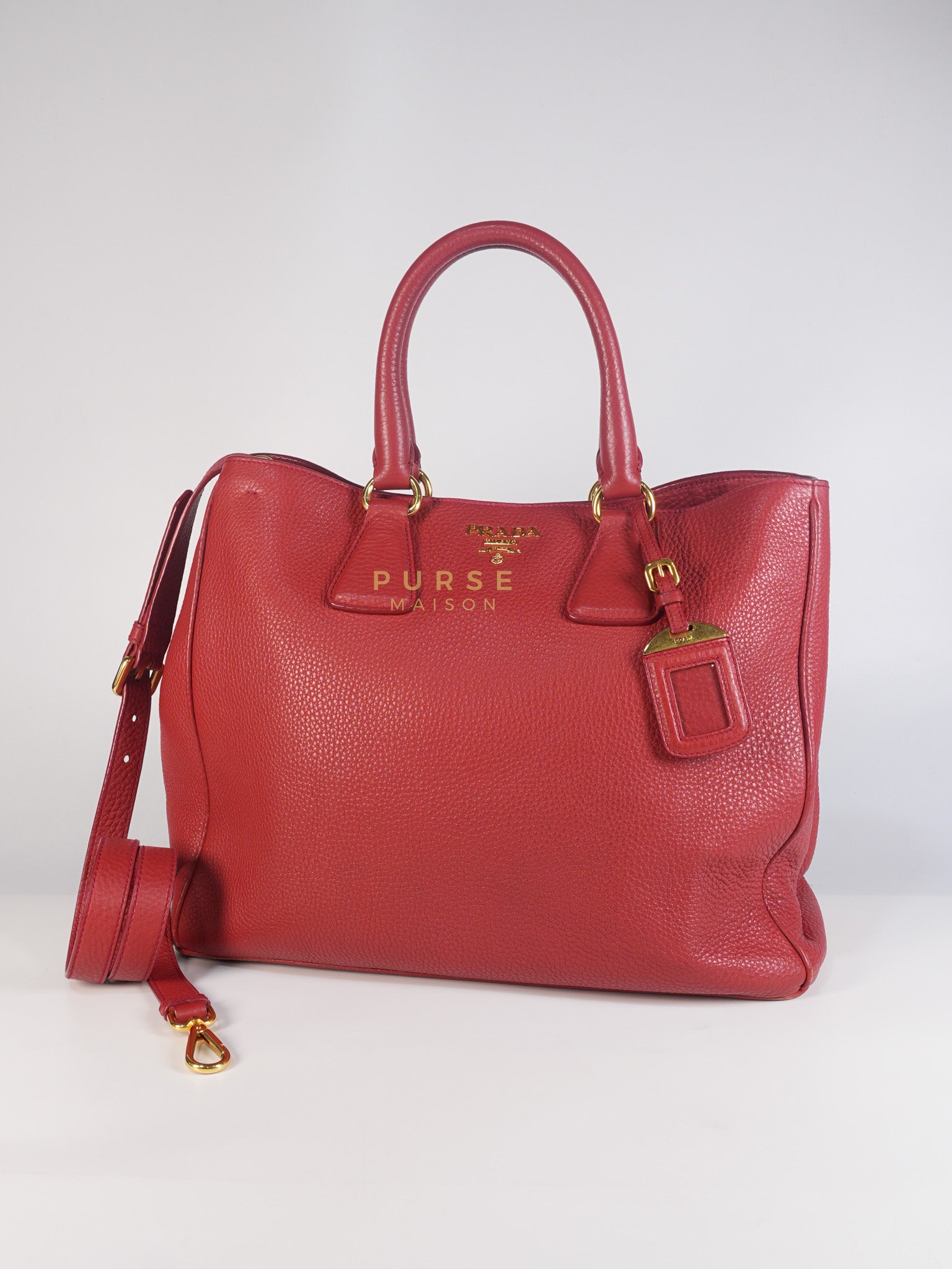 BN2423 Vitello Daino Rosso Leather Top Handle Bag | Purse Maison Luxury Bags Shop