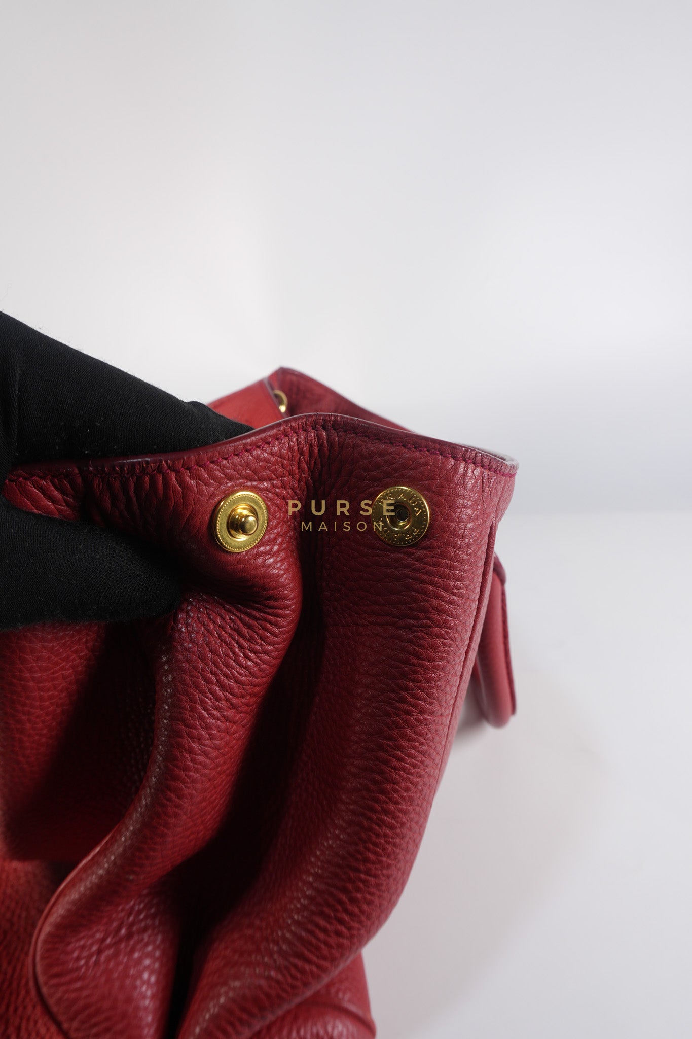 BN2423 Vitello Daino Rosso Leather Top Handle Bag | Purse Maison Luxury Bags Shop