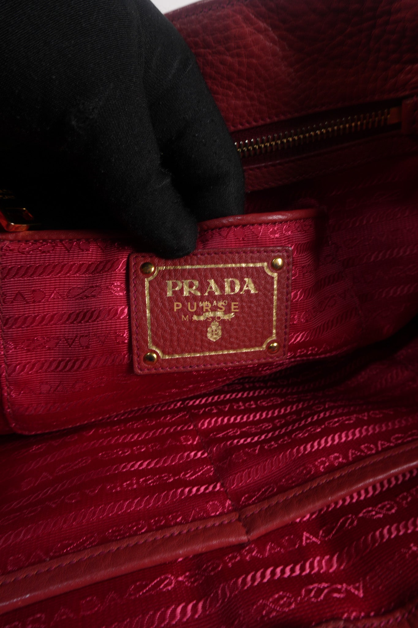 BN2423 Vitello Daino Rosso Leather Top Handle Bag | Purse Maison Luxury Bags Shop