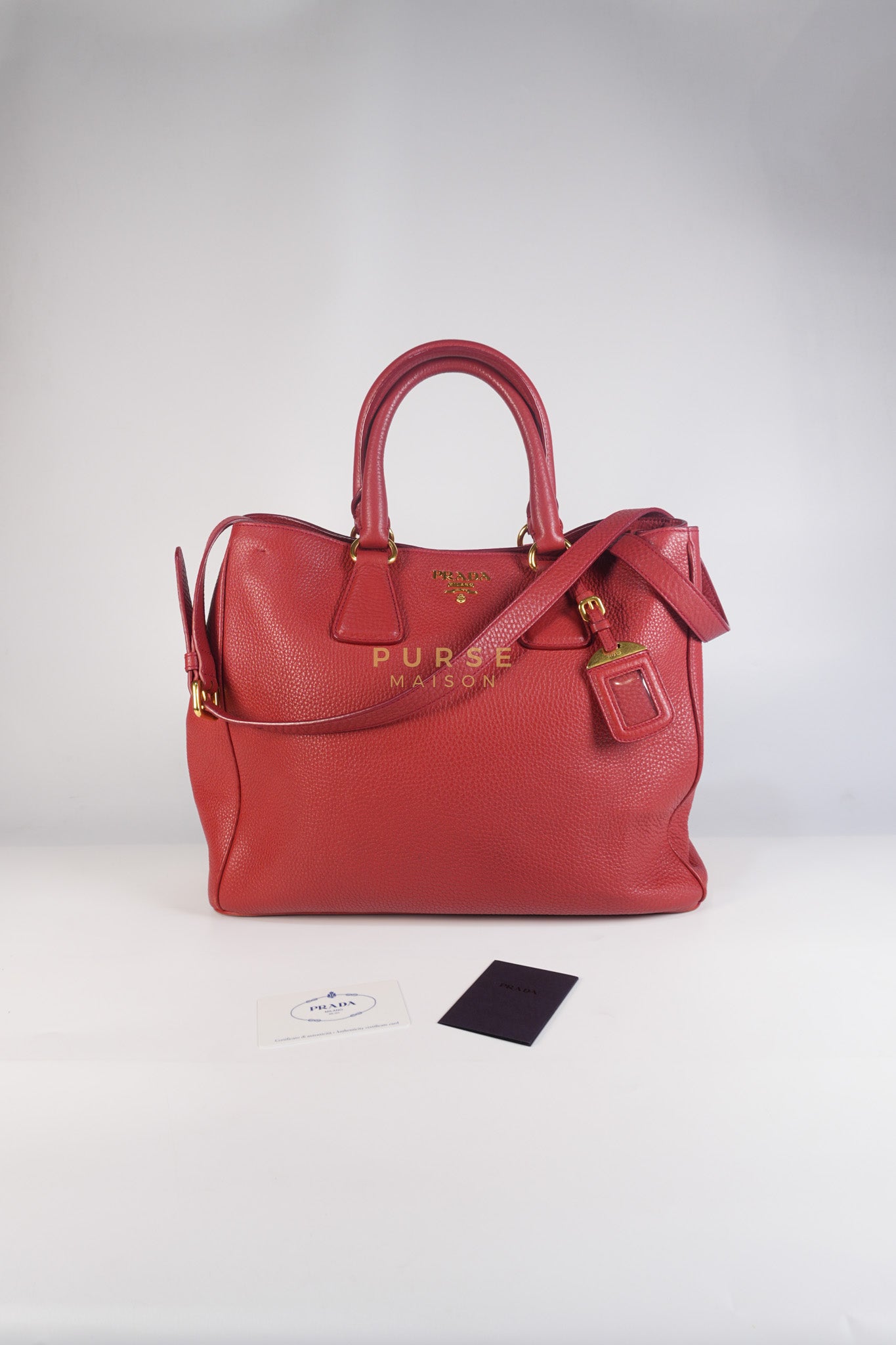 BN2423 Vitello Daino Rosso Leather Top Handle Bag | Purse Maison Luxury Bags Shop