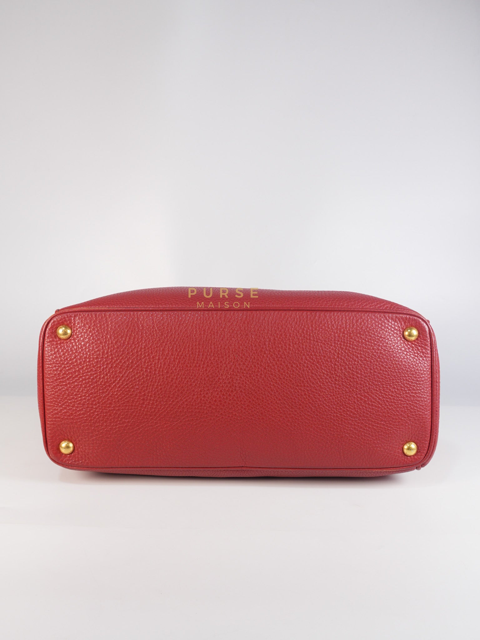 BN2423 Vitello Daino Rosso Leather Top Handle Bag | Purse Maison Luxury Bags Shop
