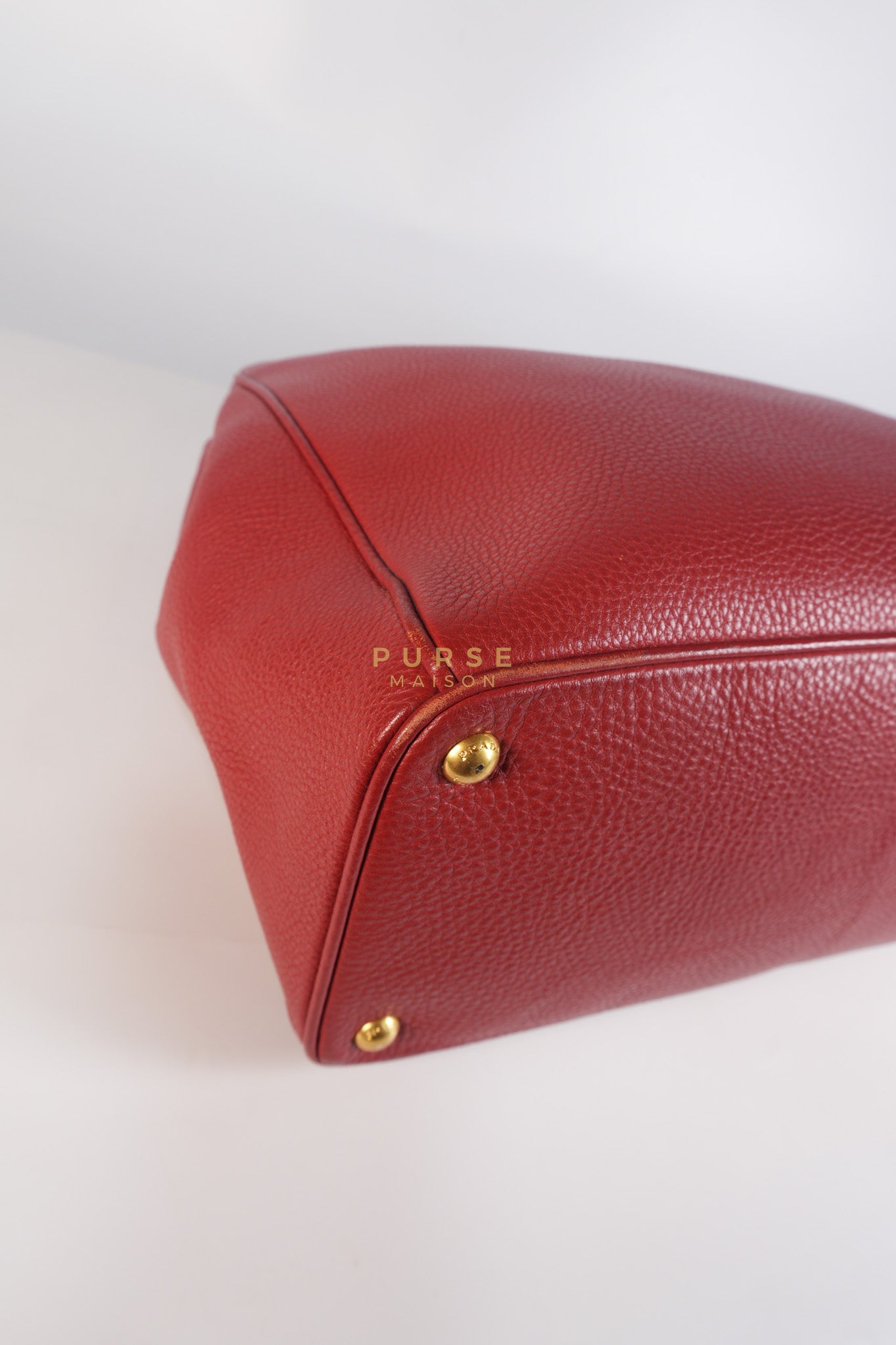 BN2423 Vitello Daino Rosso Leather Top Handle Bag | Purse Maison Luxury Bags Shop