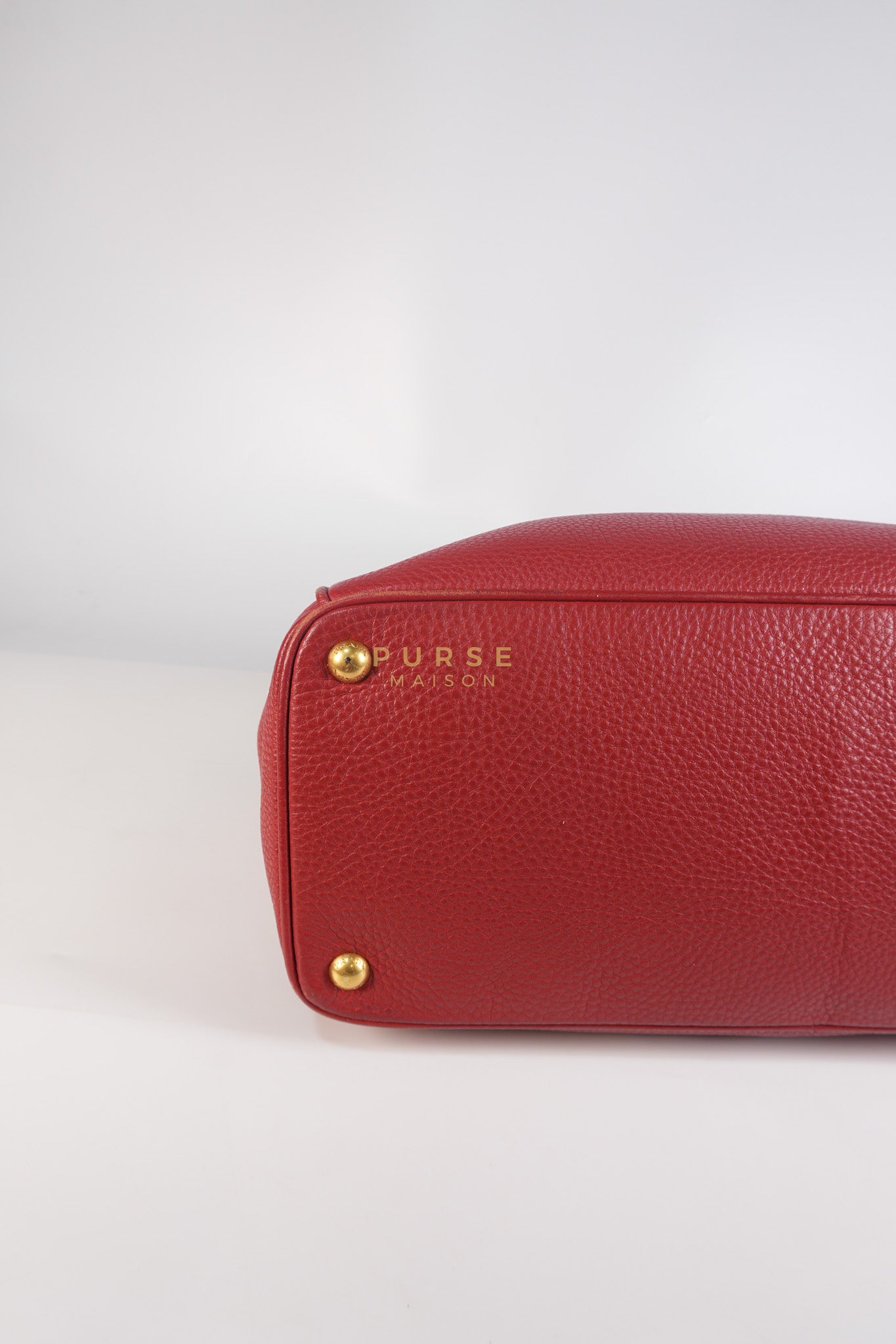 BN2423 Vitello Daino Rosso Leather Top Handle Bag | Purse Maison Luxury Bags Shop