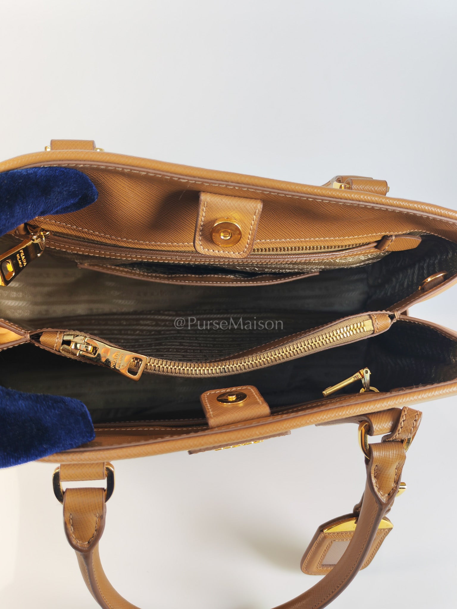 BN2538 Promenade 2Way Bag in Caramel Saffiano Lux Leather Gold Hardware | Purse Maison Luxury Bags Shop