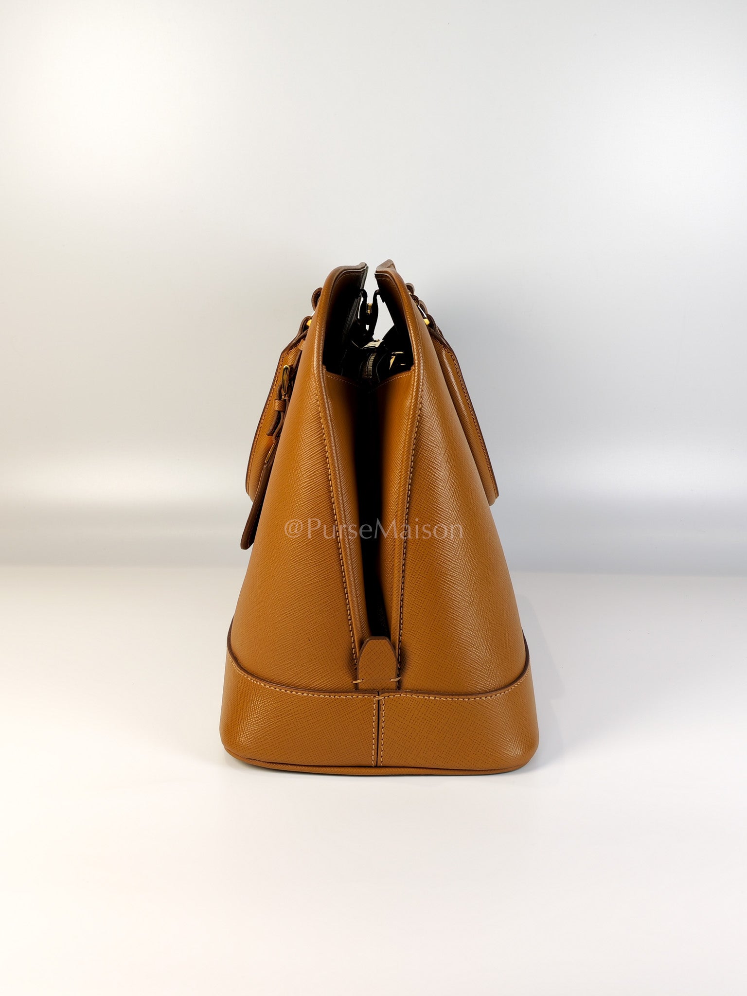 BN2538 Promenade 2Way Bag in Caramel Saffiano Lux Leather Gold Hardware | Purse Maison Luxury Bags Shop