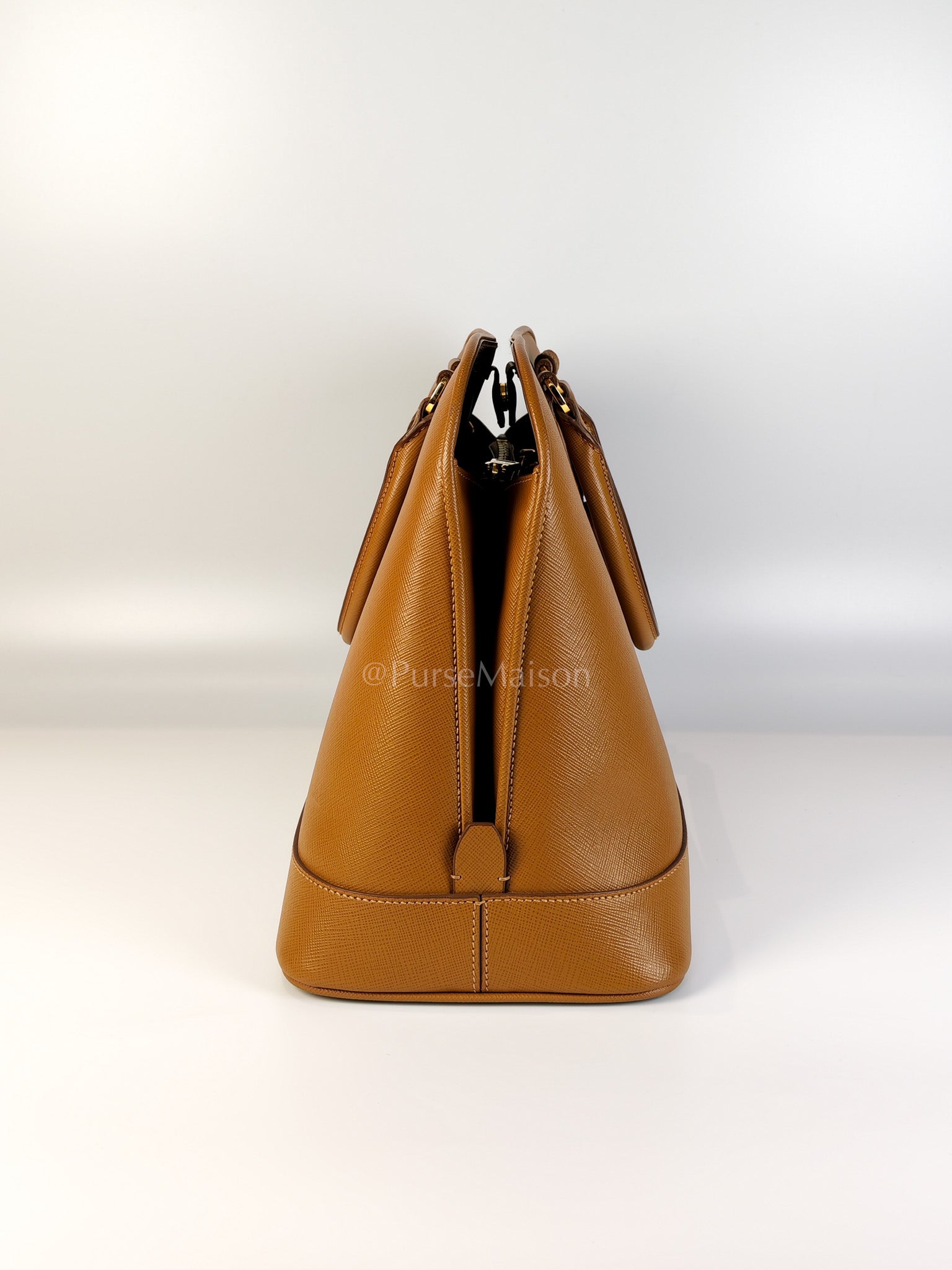 BN2538 Promenade 2Way Bag in Caramel Saffiano Lux Leather Gold Hardware | Purse Maison Luxury Bags Shop