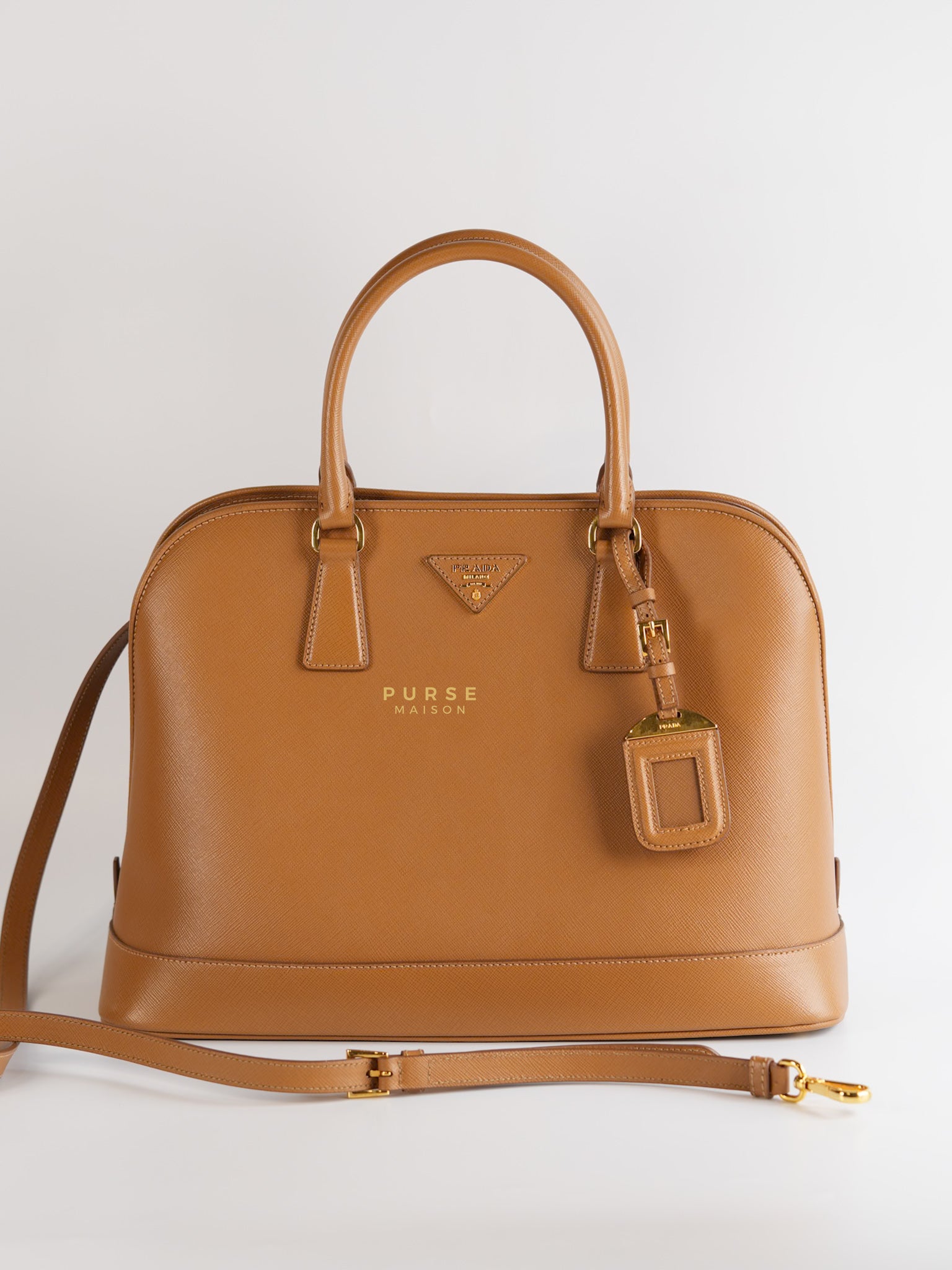 BN2538 Promenade 2Way Bag Saffiano Lux Leather in Gold Hardware | Purse Maison Luxury Bags Shop