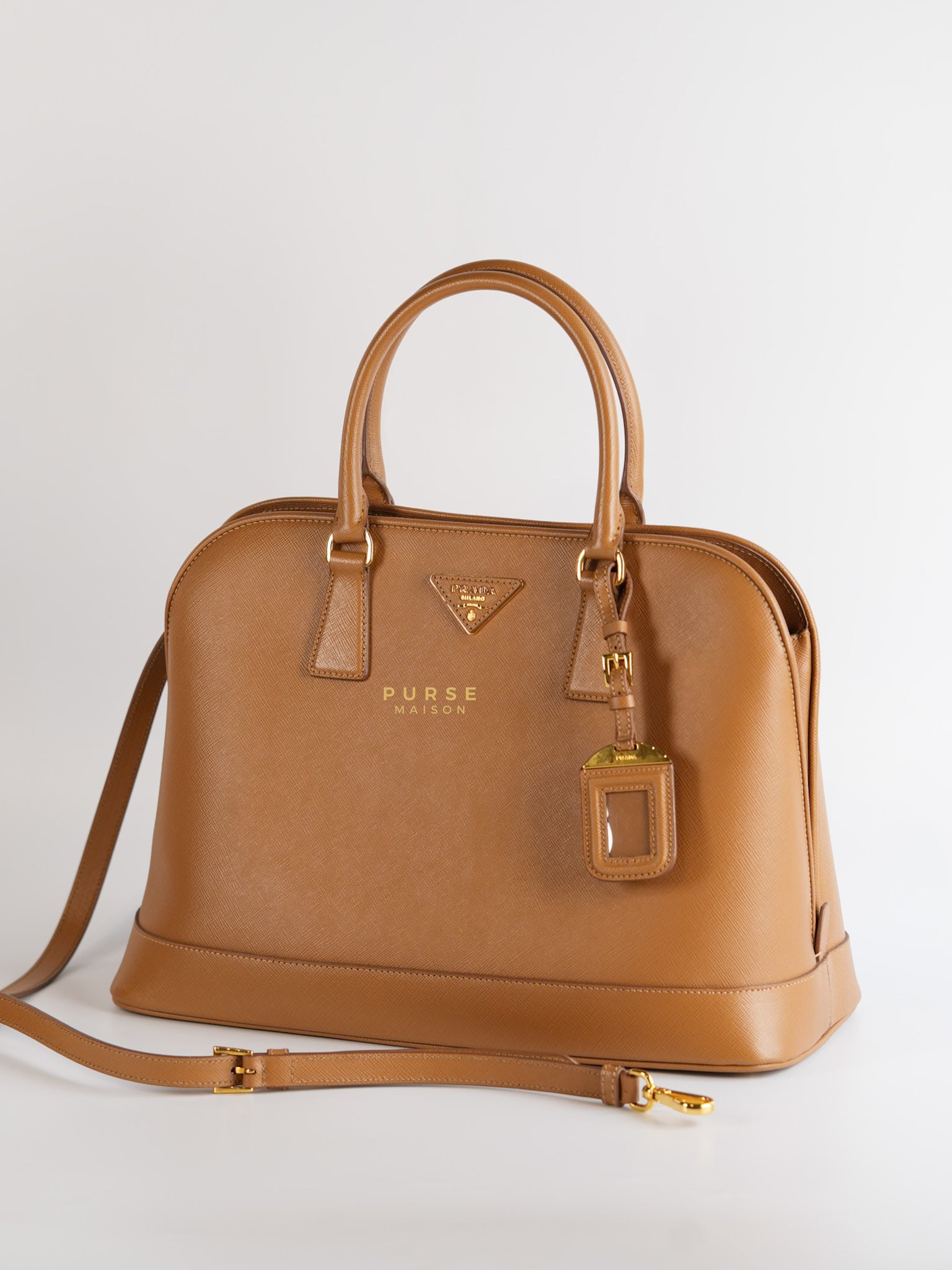 BN2538 Promenade 2Way Bag Saffiano Lux Leather in Gold Hardware | Purse Maison Luxury Bags Shop