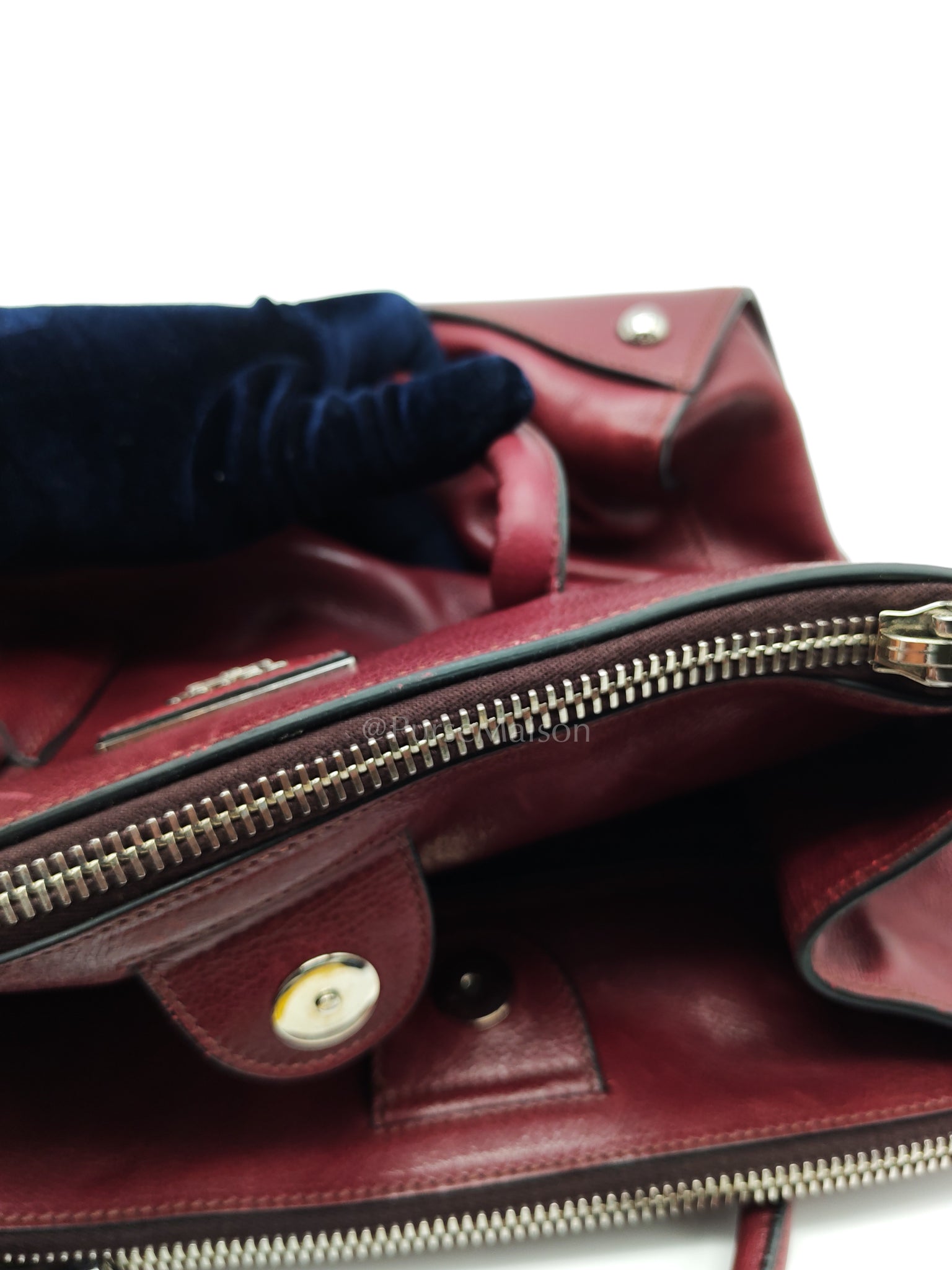 BN2619 Twin Pocket Double Handle Tote Bag in Ametista Glace Calfskin Leather | Purse Maison Luxury Bags Shop