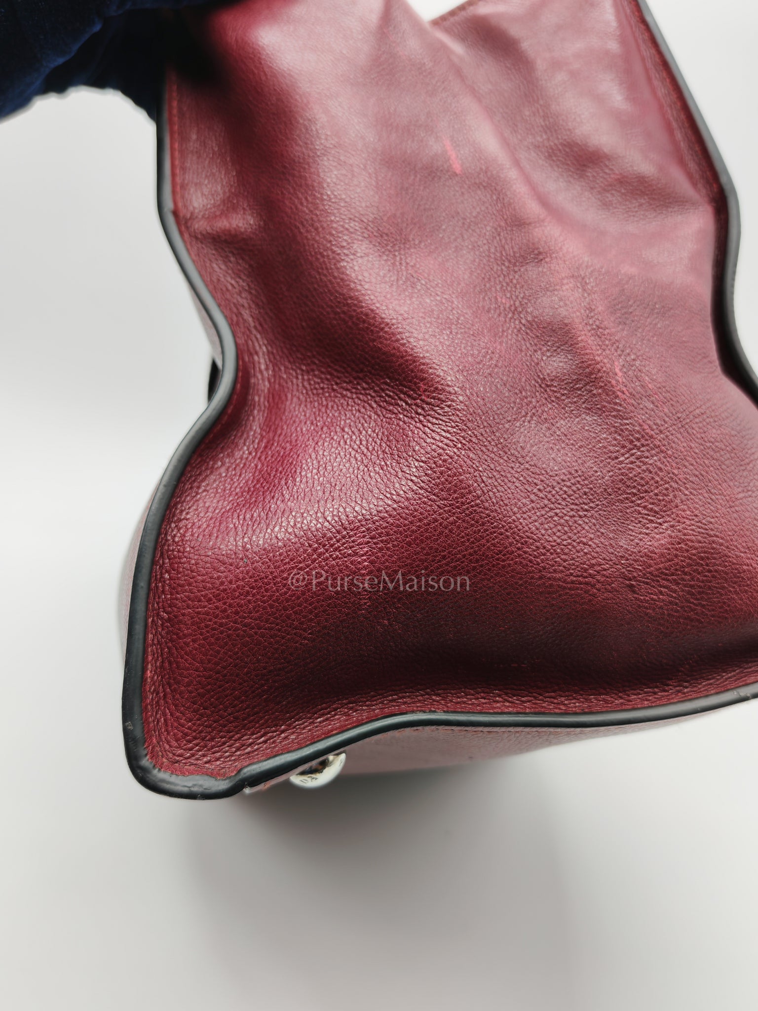 BN2619 Twin Pocket Double Handle Tote Bag in Ametista Glace Calfskin Leather | Purse Maison Luxury Bags Shop