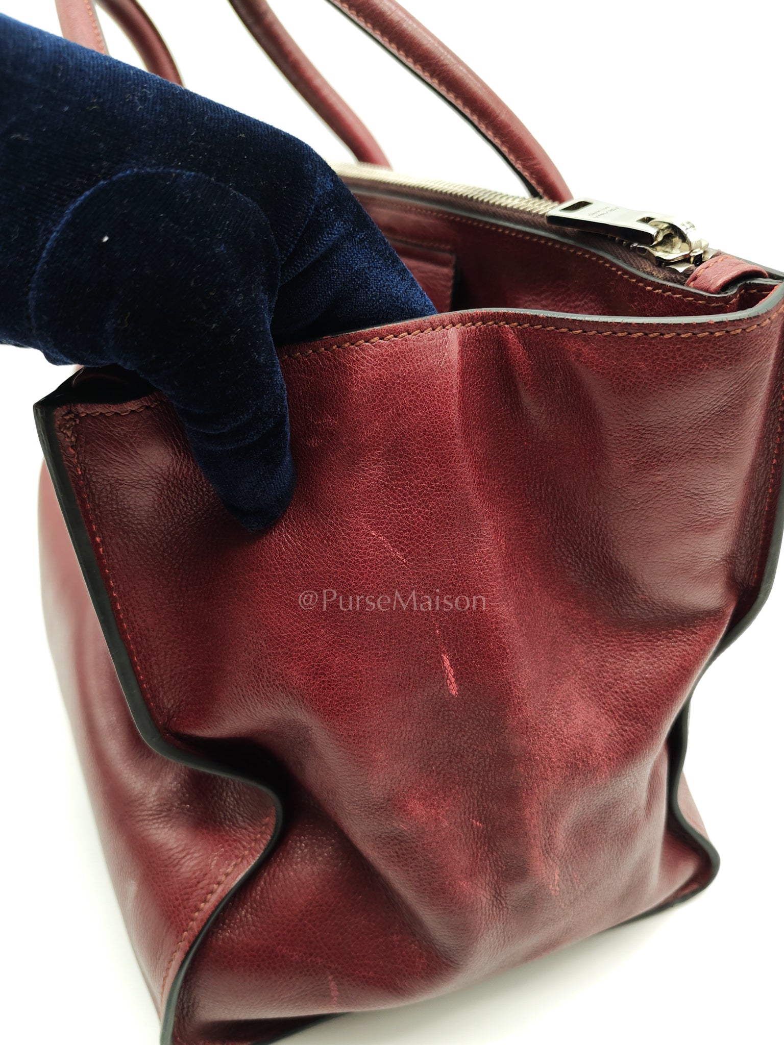 BN2619 Twin Pocket Double Handle Tote Bag in Ametista Glace Calfskin Leather | Purse Maison Luxury Bags Shop