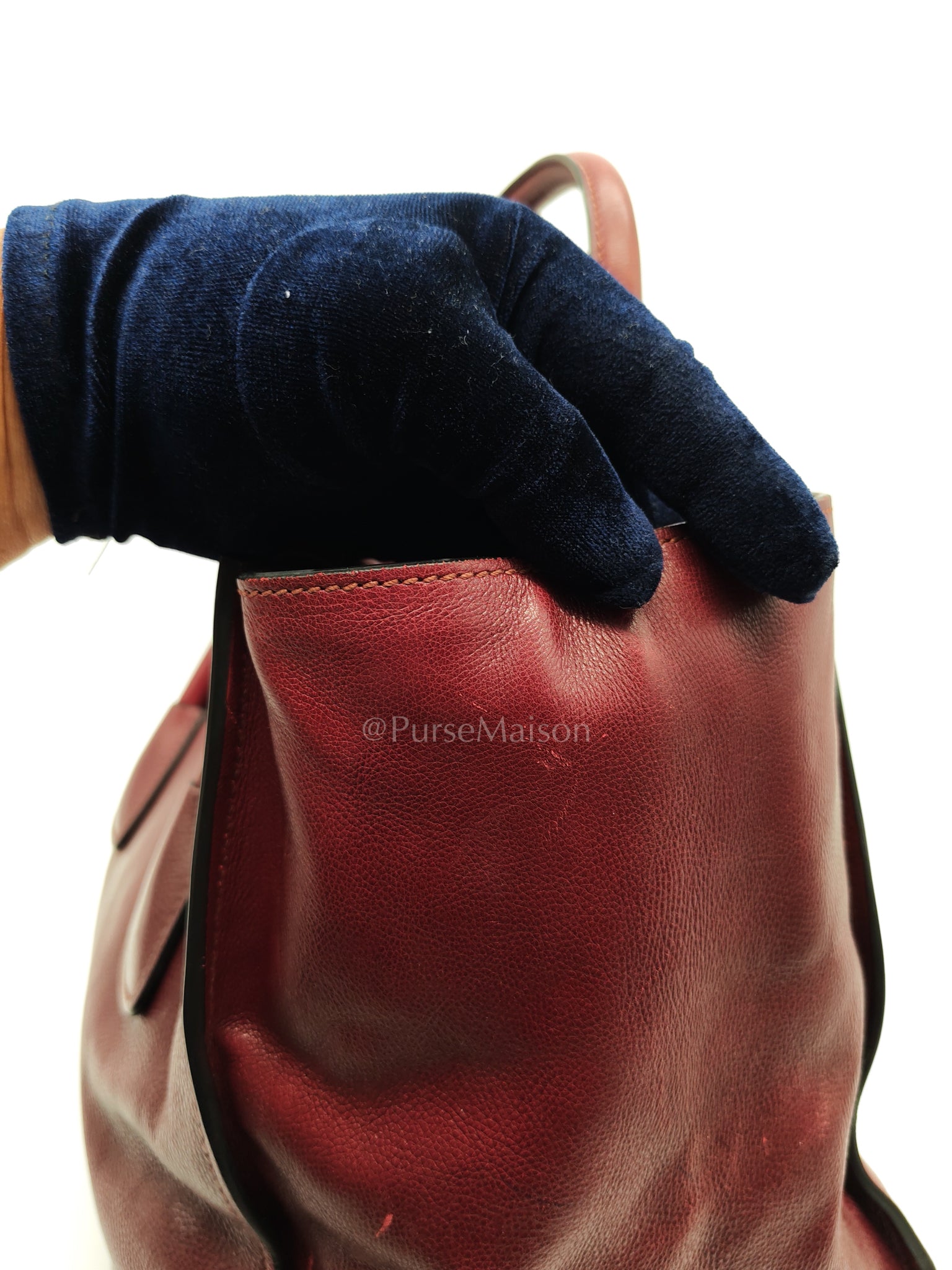 BN2619 Twin Pocket Double Handle Tote Bag in Ametista Glace Calfskin Leather | Purse Maison Luxury Bags Shop