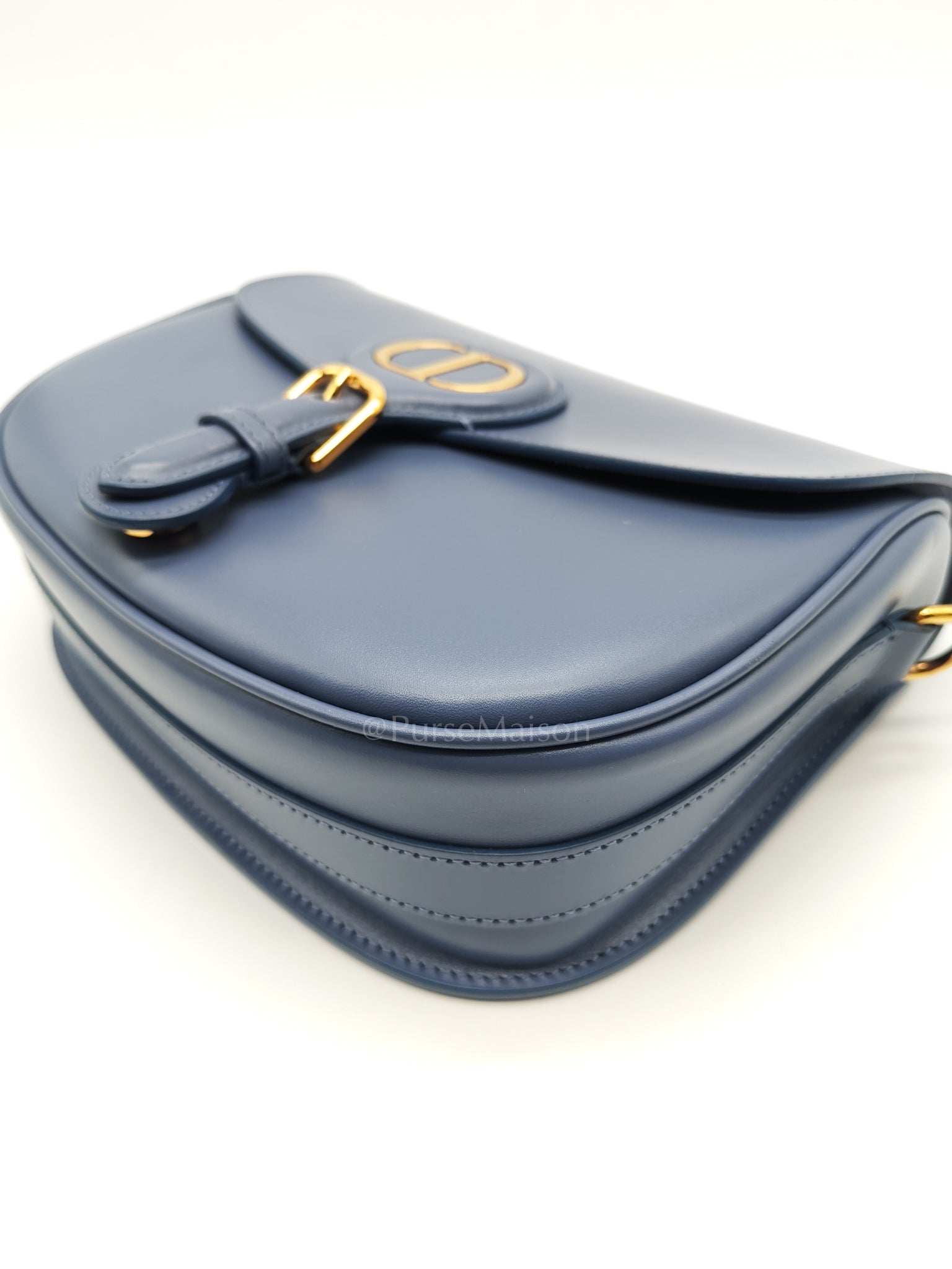 Bobby in Demin Blue Smooth Calfskin Leather Shoulder Bag | Purse Maison Luxury Bags Shop