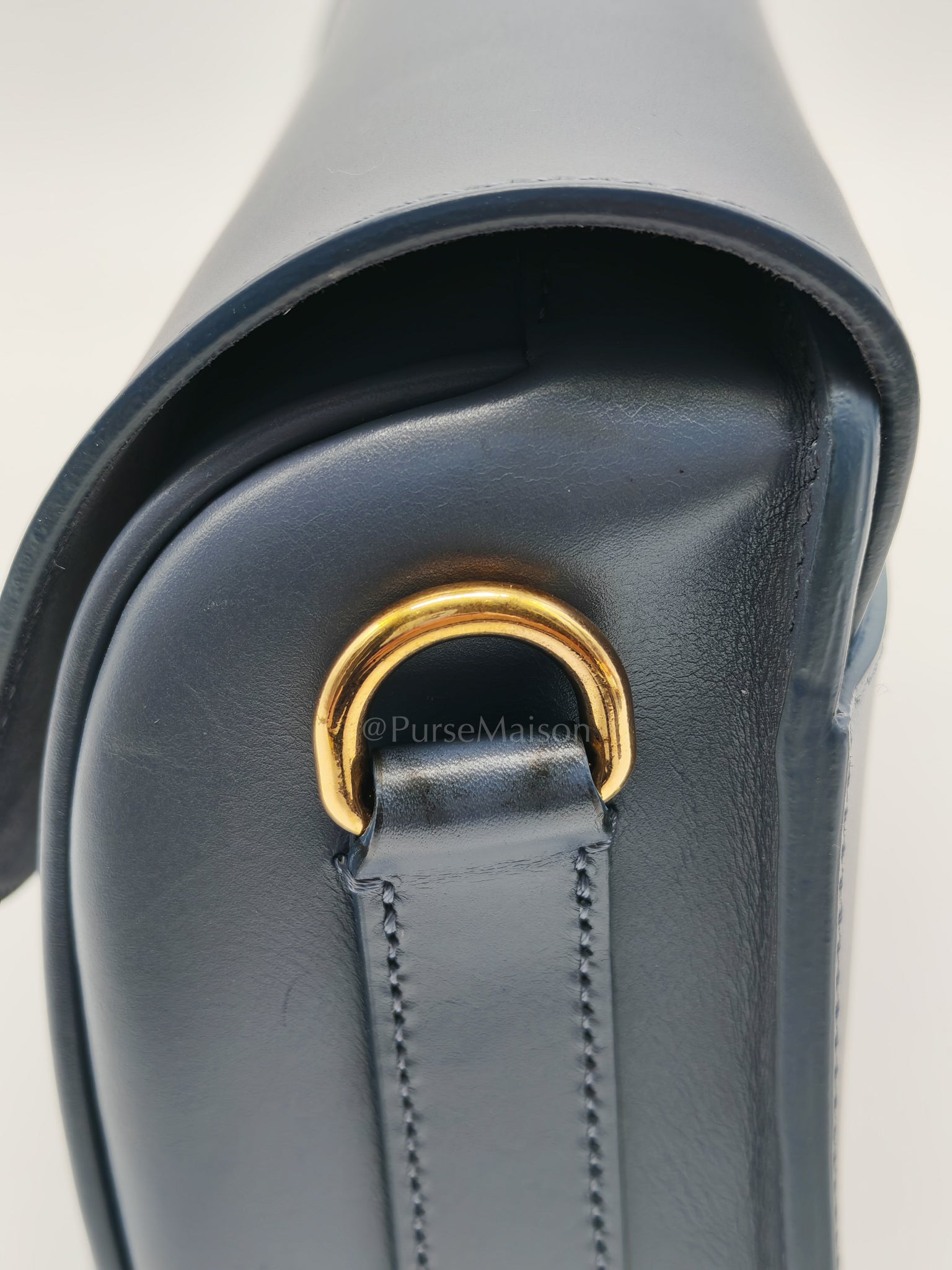 Bobby in Demin Blue Smooth Calfskin Leather Shoulder Bag | Purse Maison Luxury Bags Shop