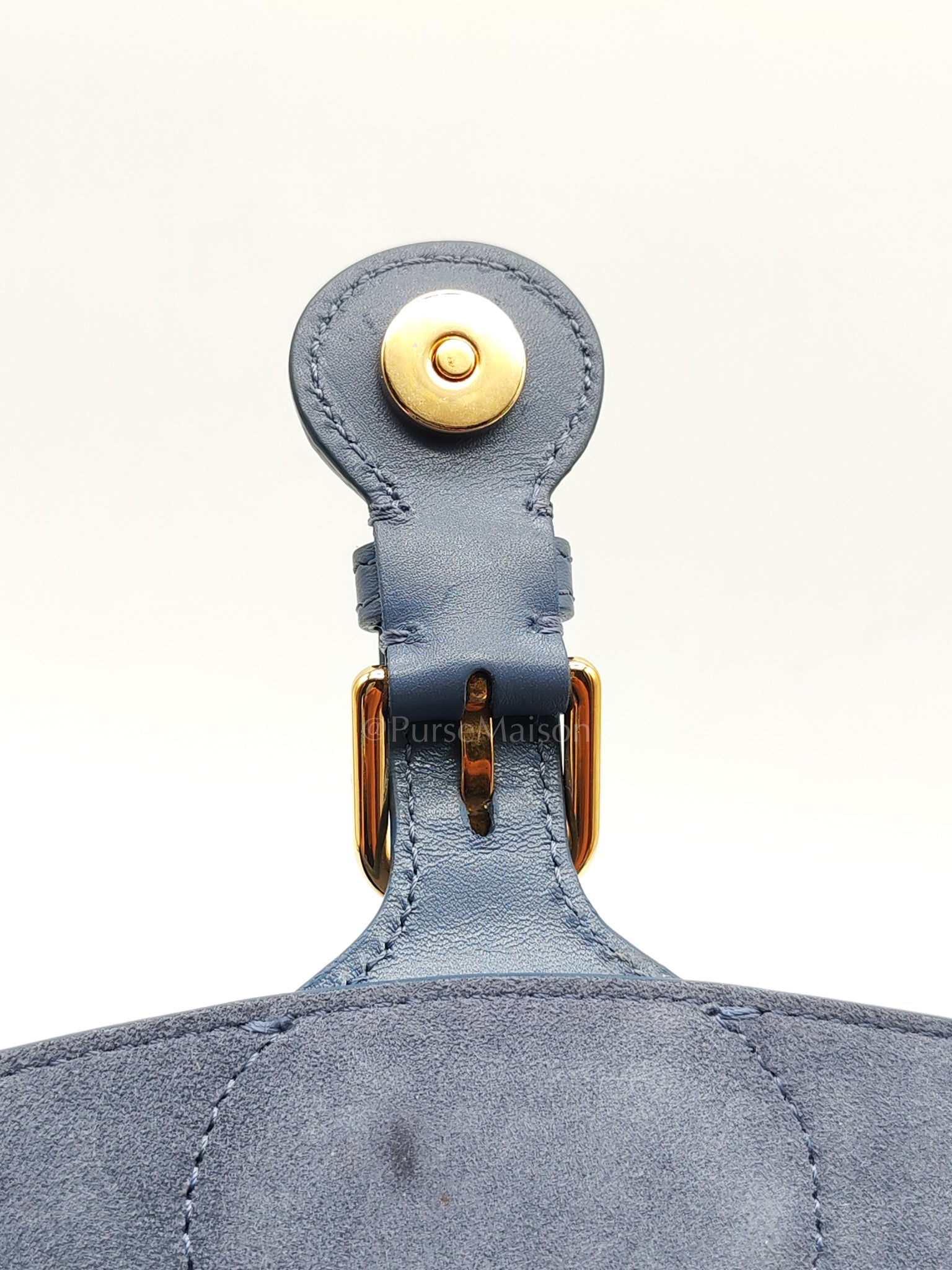 Bobby in Demin Blue Smooth Calfskin Leather Shoulder Bag | Purse Maison Luxury Bags Shop