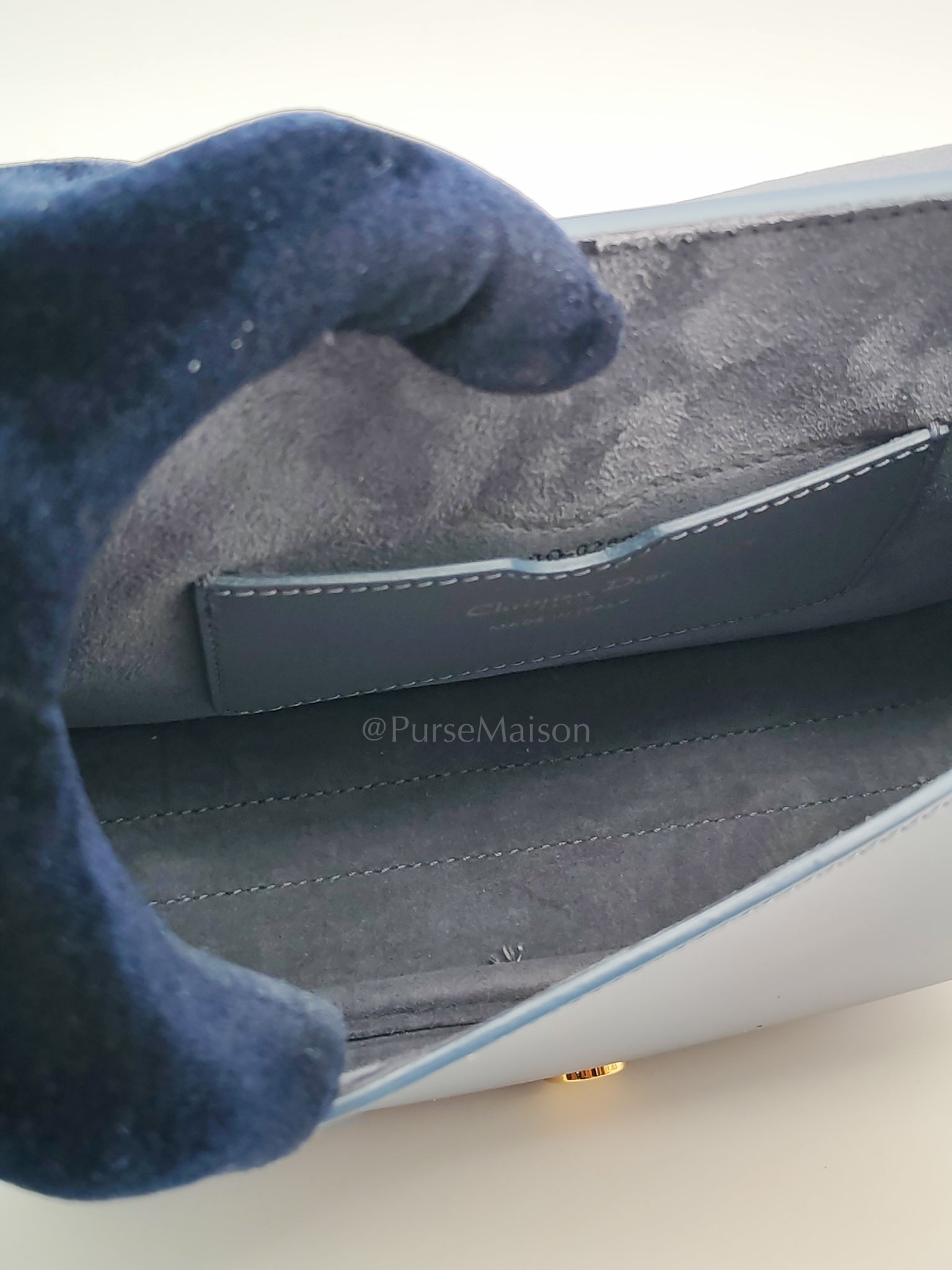 Bobby in Demin Blue Smooth Calfskin Leather Shoulder Bag | Purse Maison Luxury Bags Shop