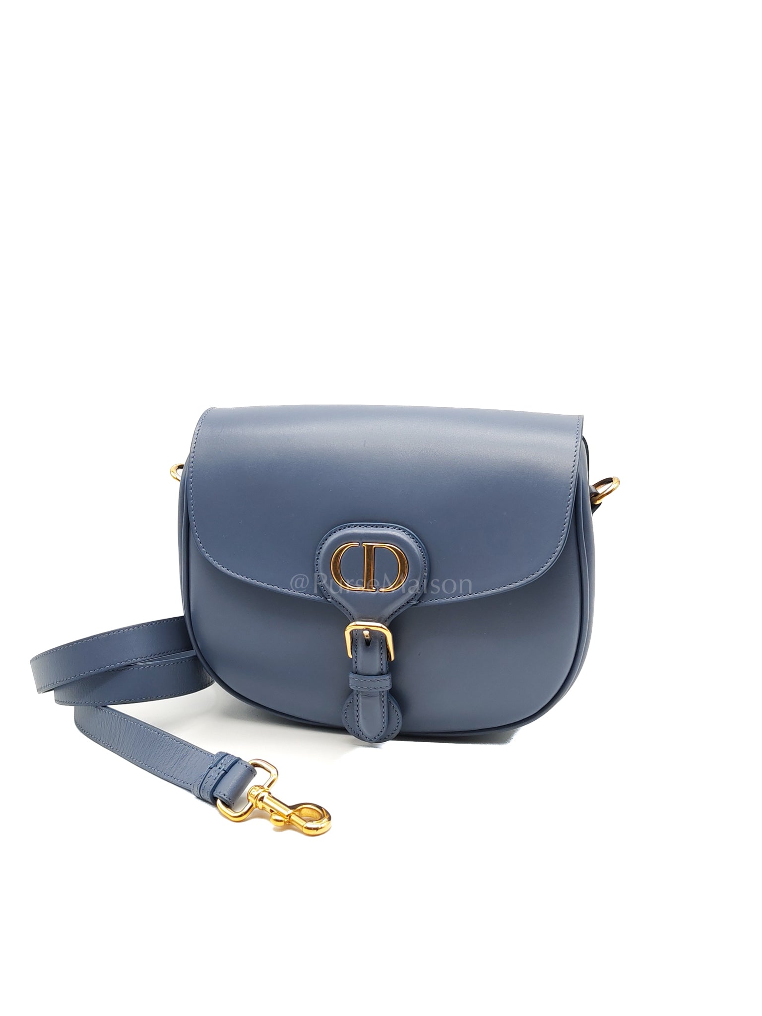 Bobby in Demin Blue Smooth Calfskin Leather Shoulder Bag | Purse Maison Luxury Bags Shop