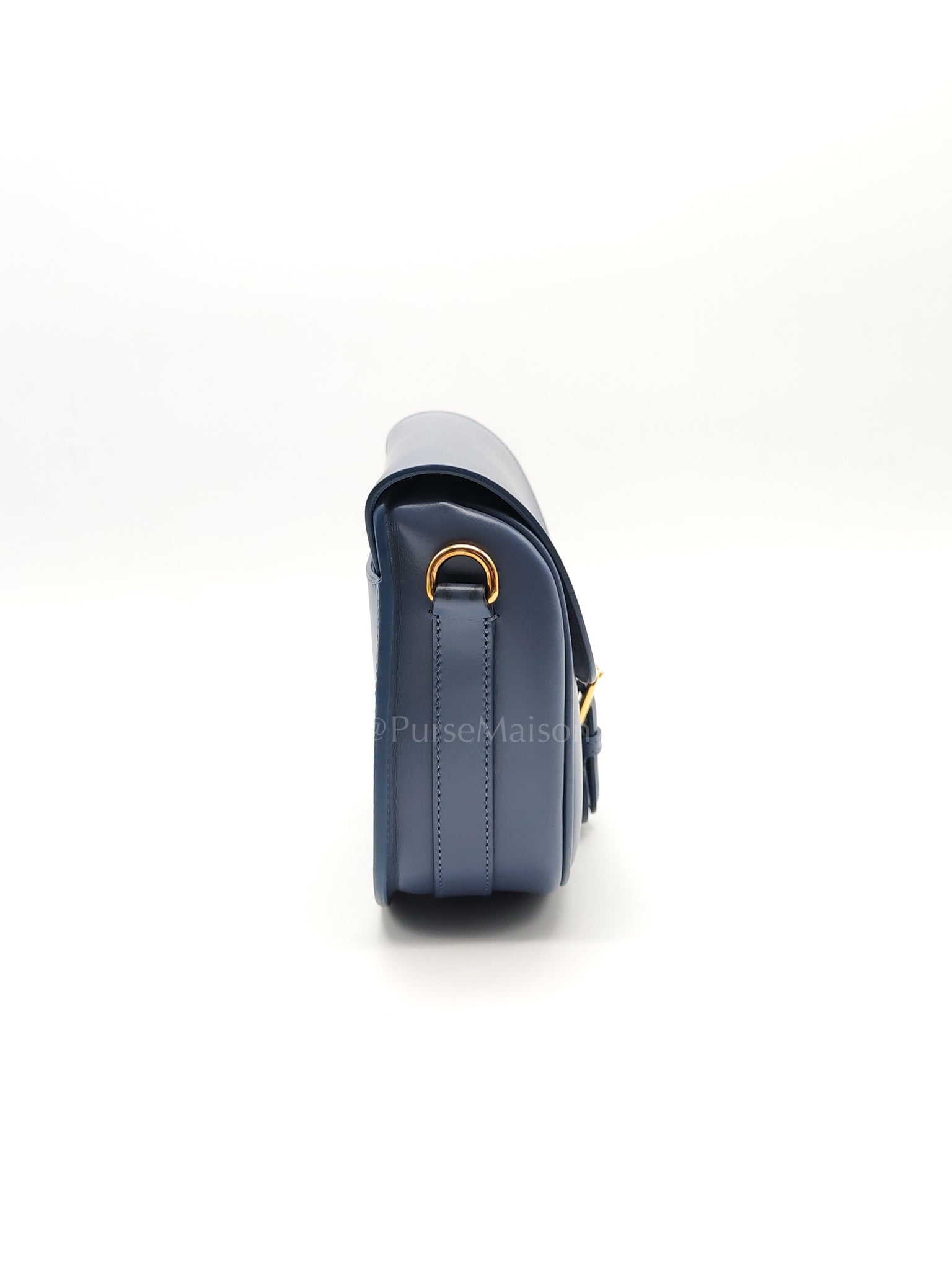 Bobby in Demin Blue Smooth Calfskin Leather Shoulder Bag | Purse Maison Luxury Bags Shop