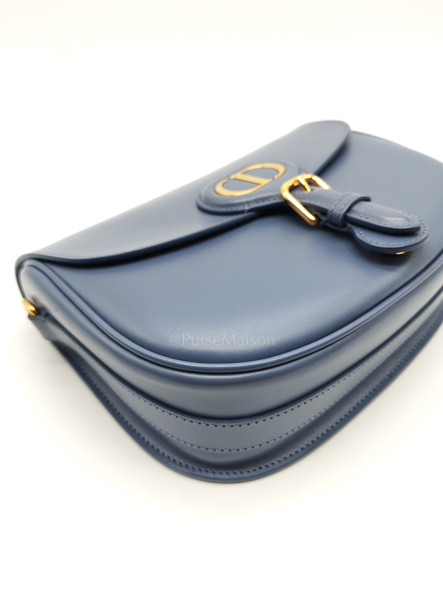 Bobby in Demin Blue Smooth Calfskin Leather Shoulder Bag | Purse Maison Luxury Bags Shop