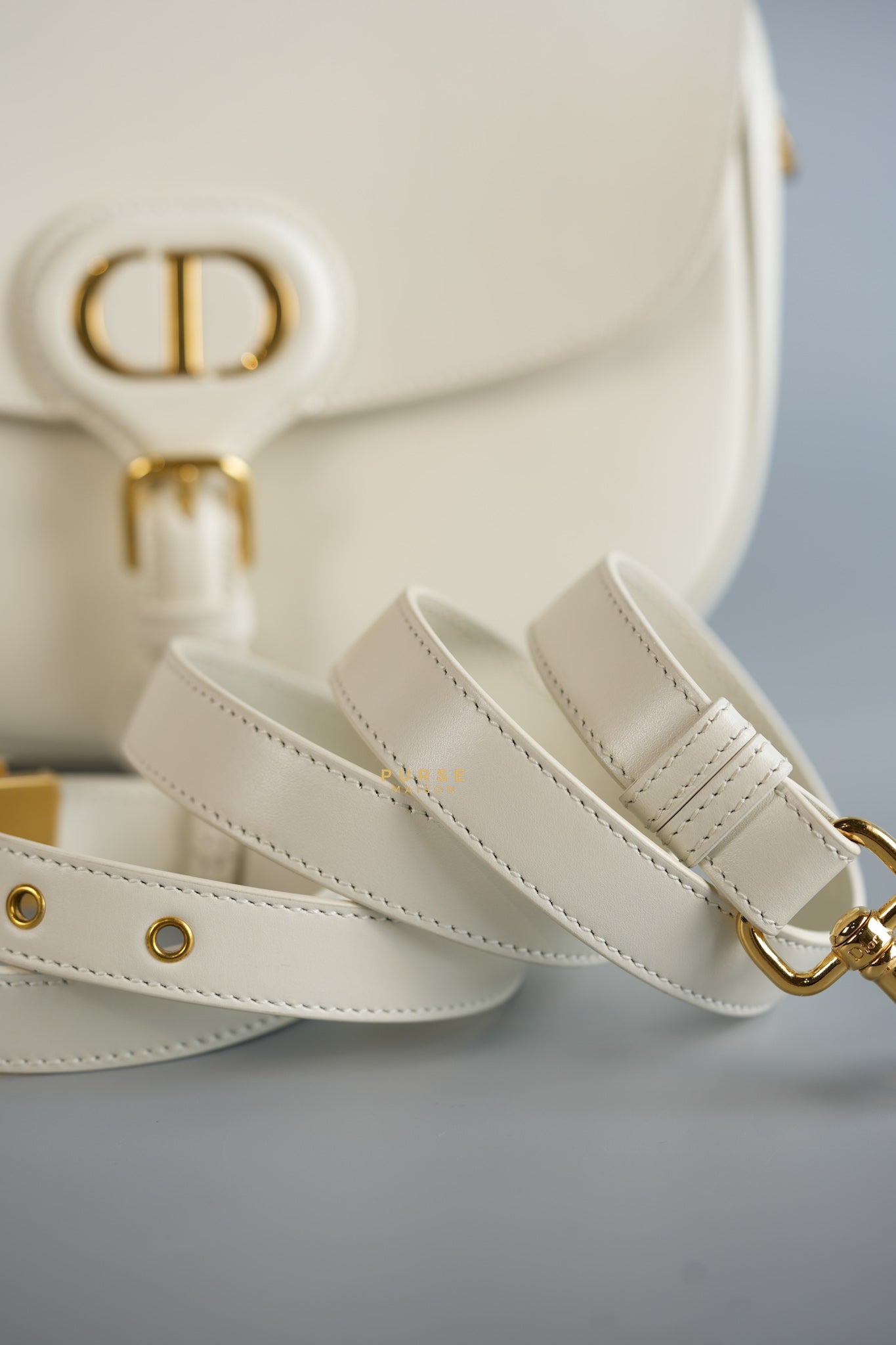 Bobby Medium Creme White Calfskin Bag | Purse Maison Luxury Bags Shop